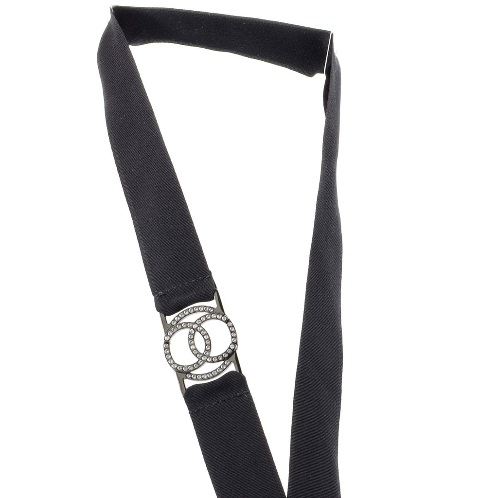 Cat Robot Lanyard Necklace Grosgrain with Crystal Embellished Metal