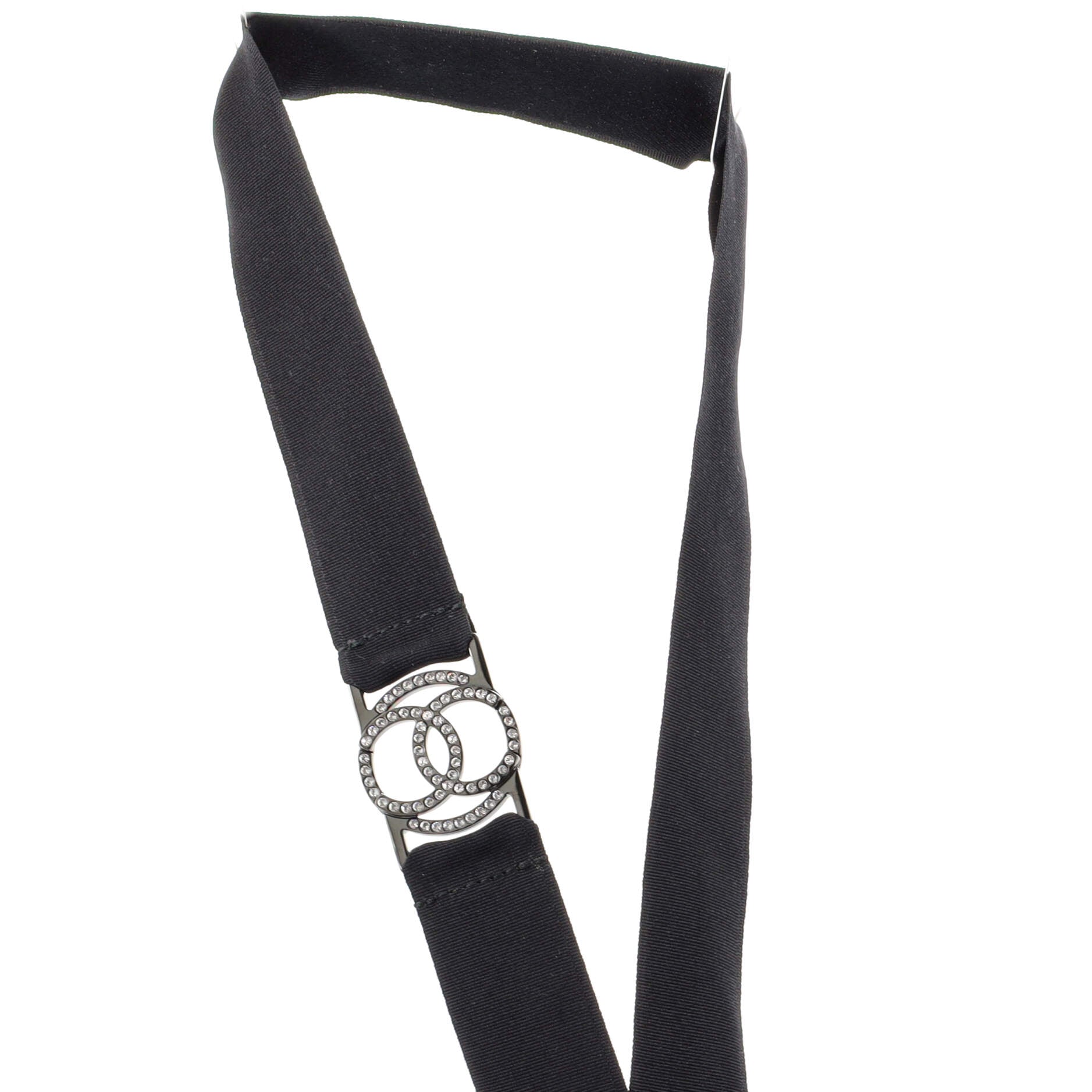 Cat Robot Lanyard Necklace Grosgrain with Crystal Embellished Metal