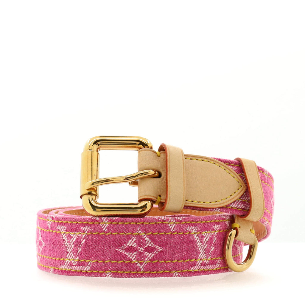 Buckle Belt Monogram Denim Medium 90