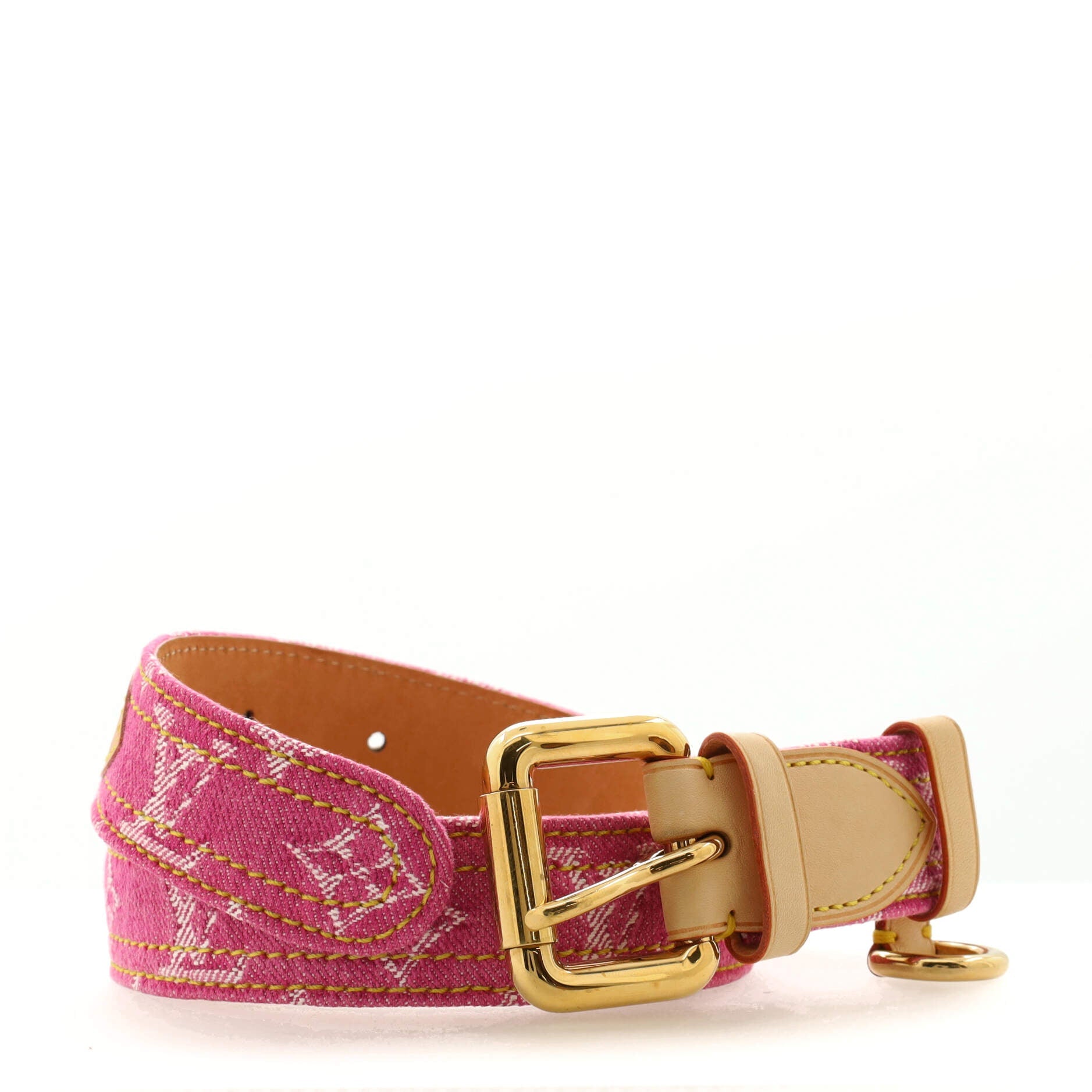 Buckle Belt Monogram Denim Medium 90