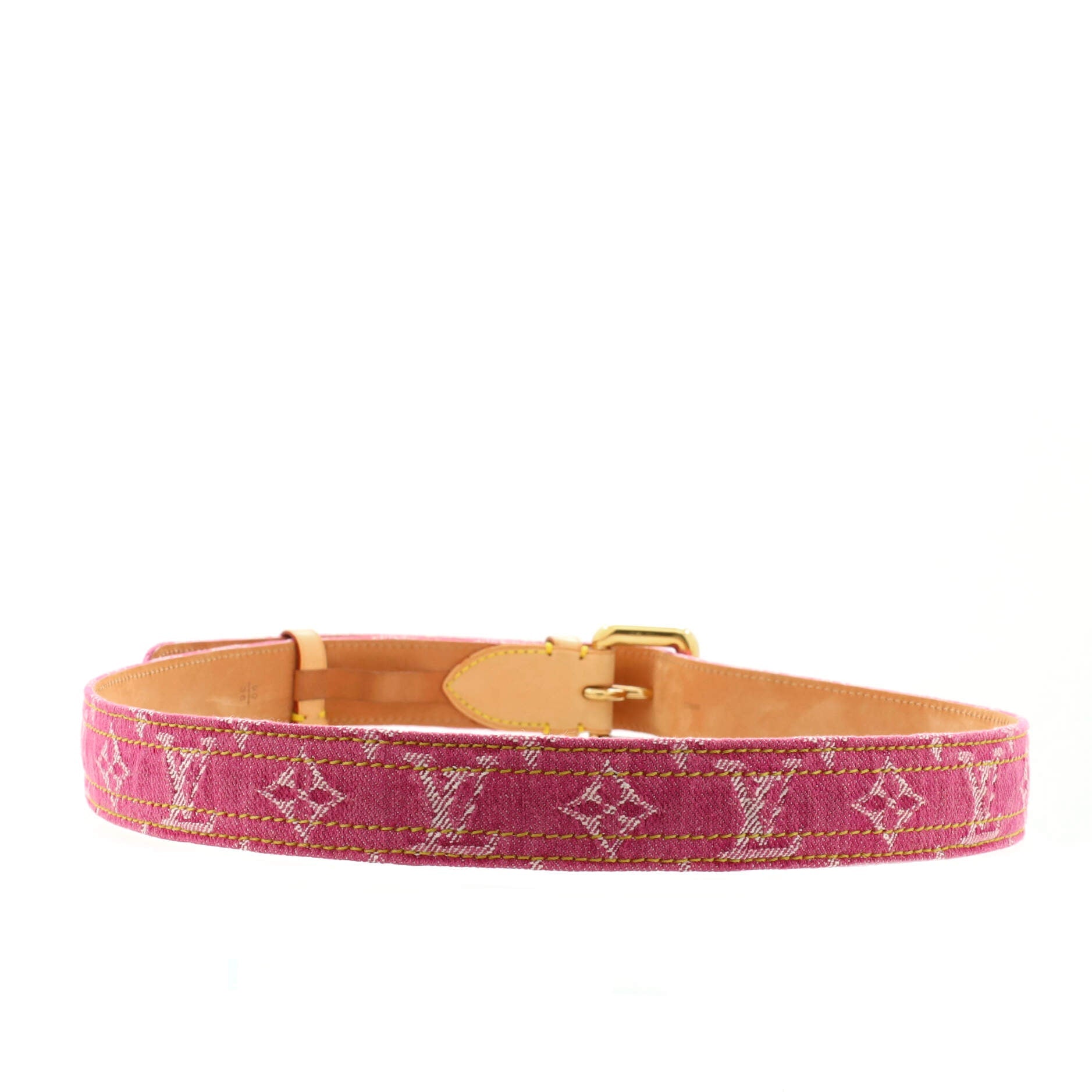 Buckle Belt Monogram Denim Medium 90