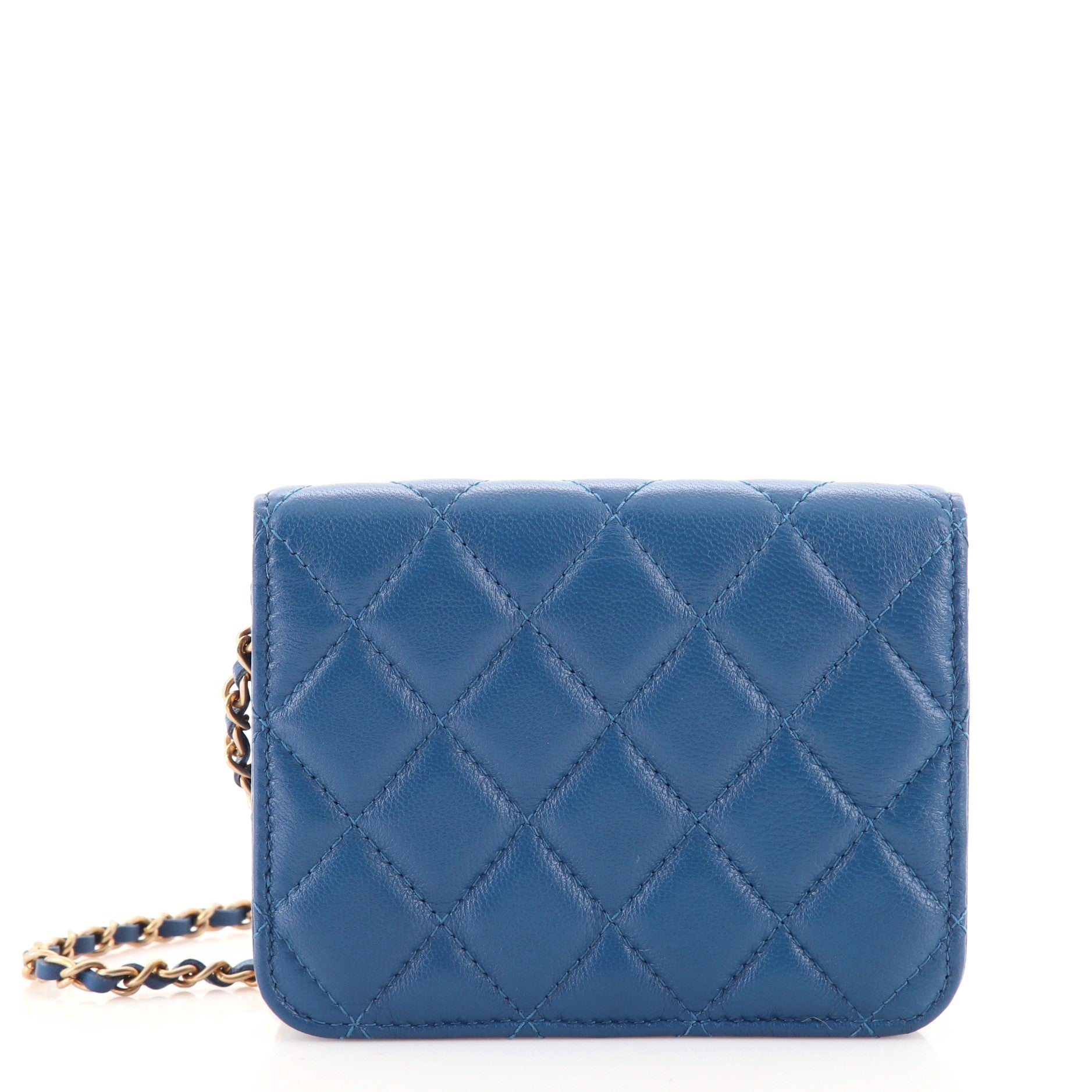 Pearl Crush Flap Clutch with Chain Quilted Lambskin Mini
