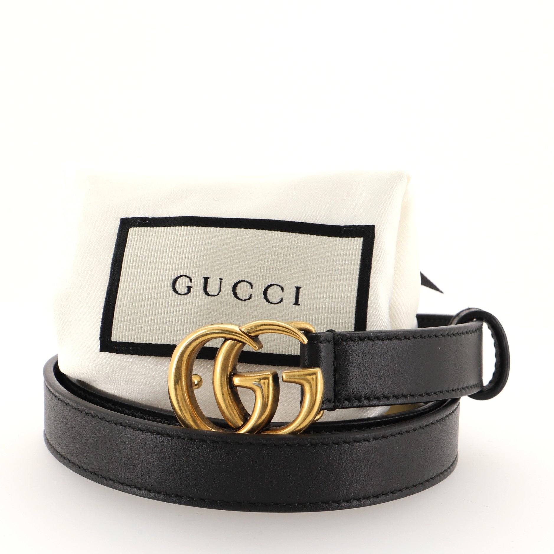 GG Marmont Belt Leather Thin 80