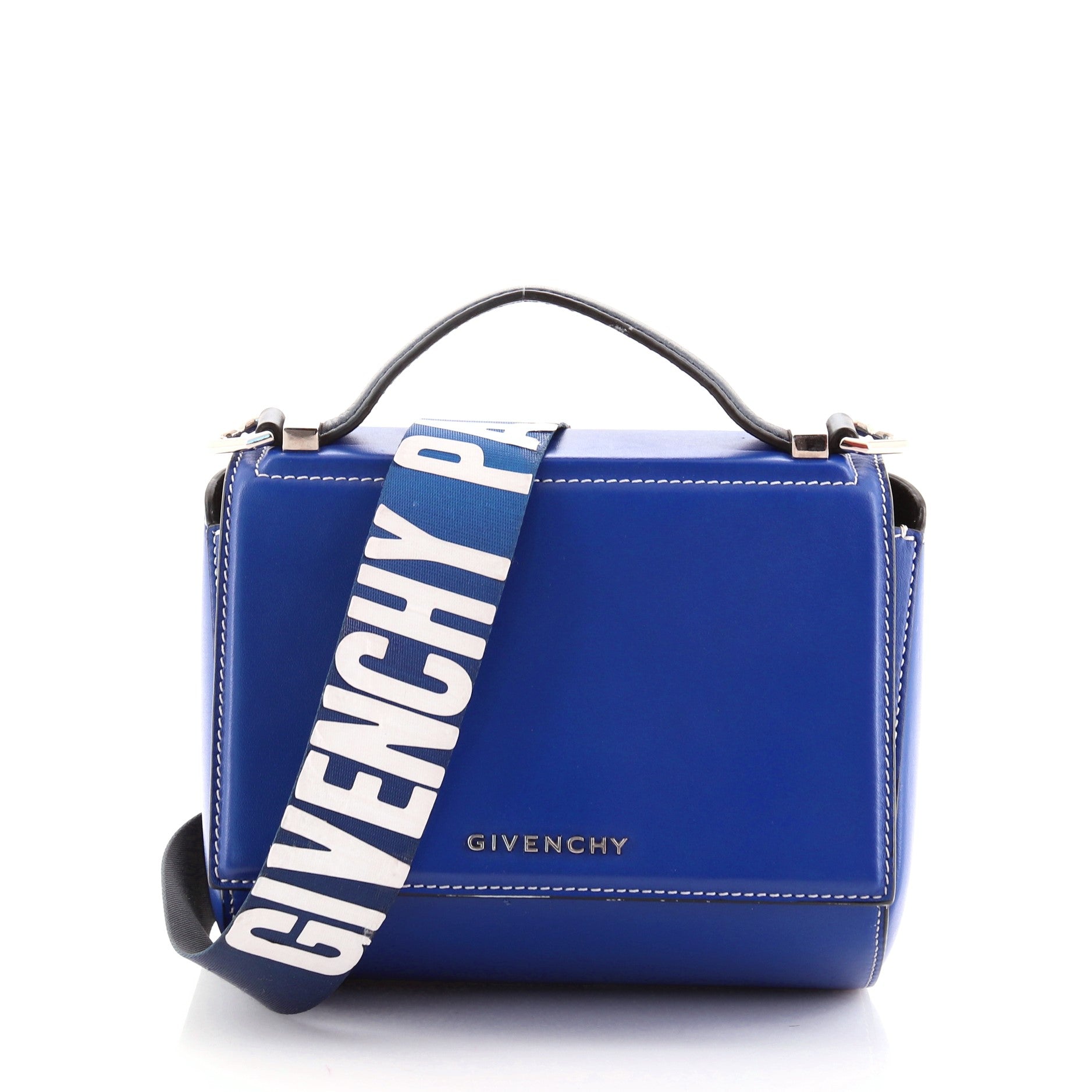 Logo Strap Pandora Box Bag Leather Mini