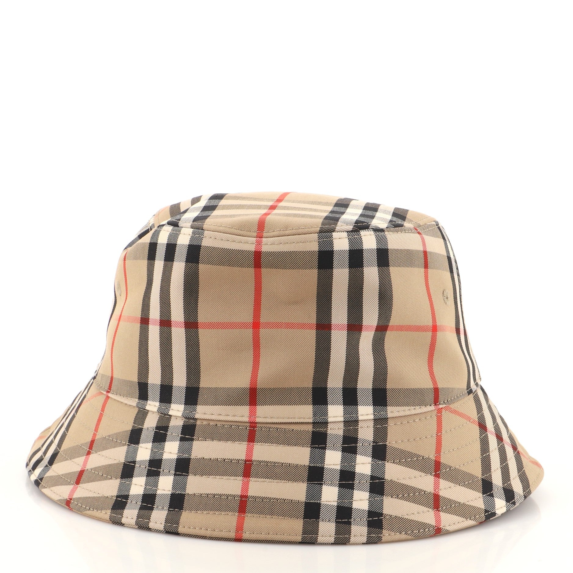 Bucket Hat Vintage Check Canvas Large
