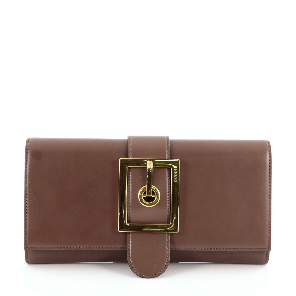Lady Buckle Clutch Leather