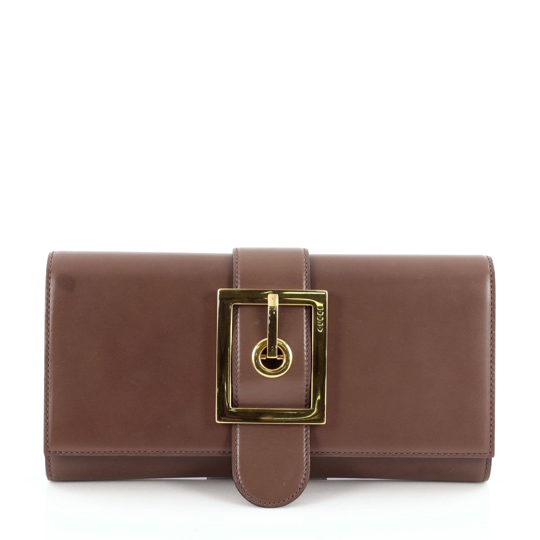 Lady Buckle Clutch Leather