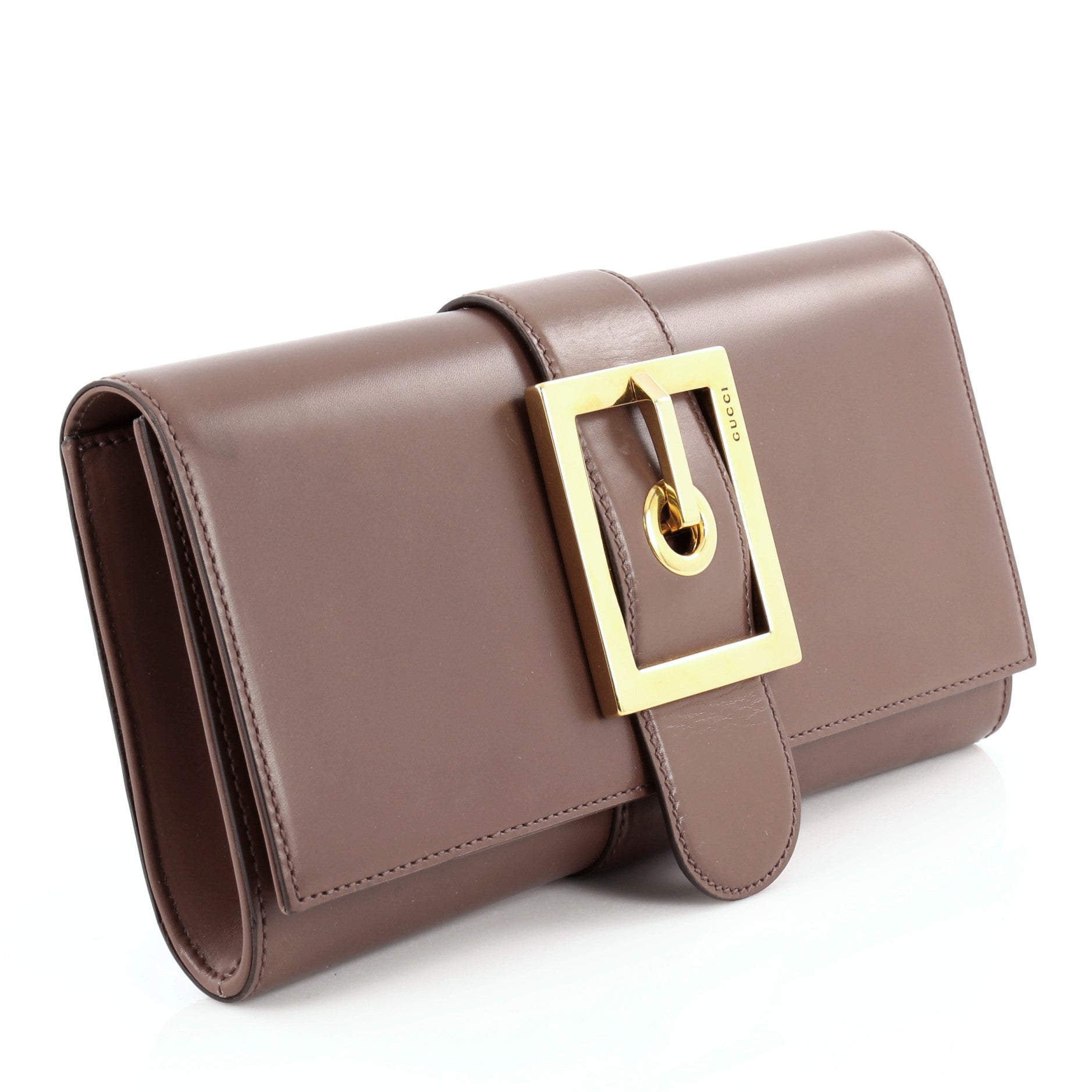 Lady Buckle Clutch Leather