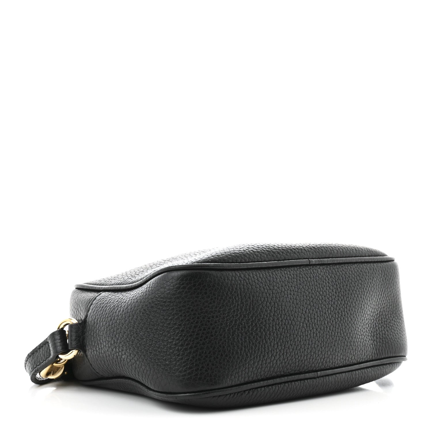 Pebbled Calfskin Small Soho Disco Bag Black