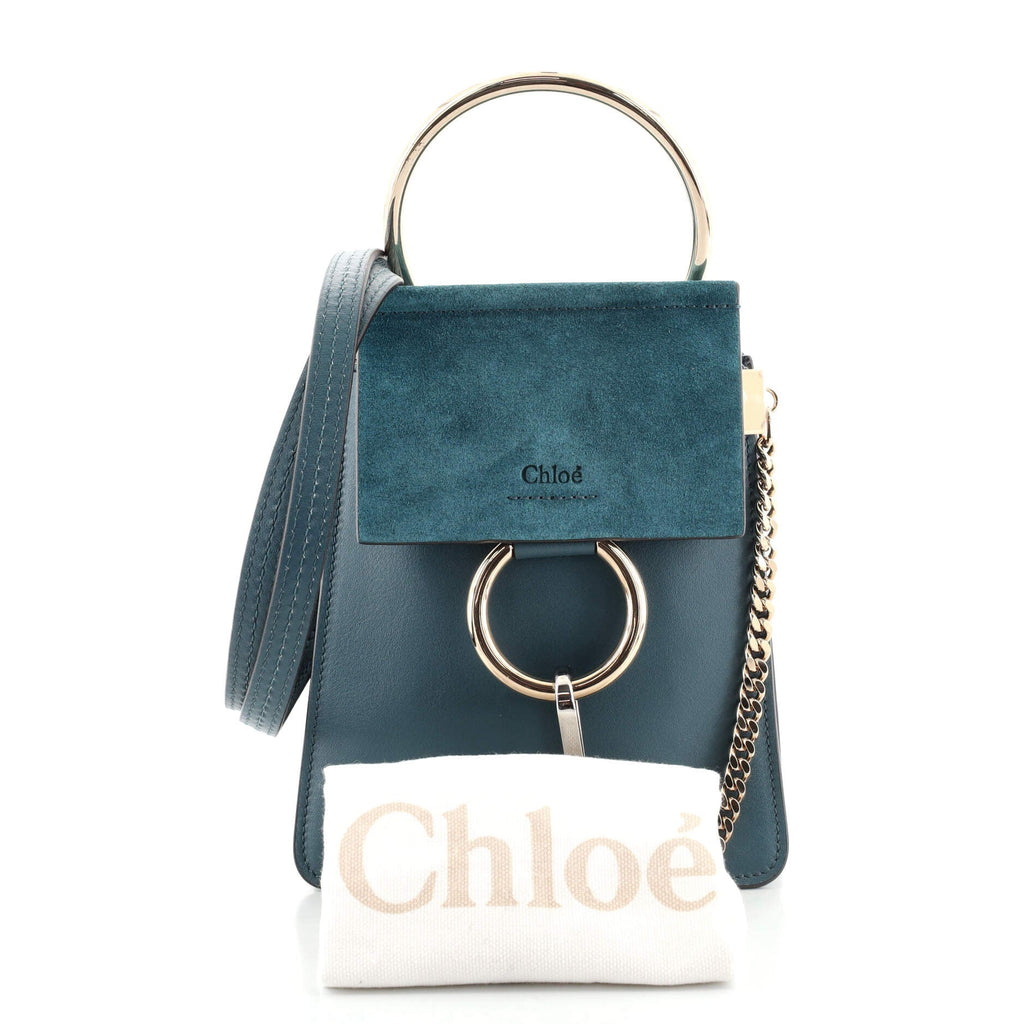 Faye Bracelet Crossbody Bag Leather and Suede Mini