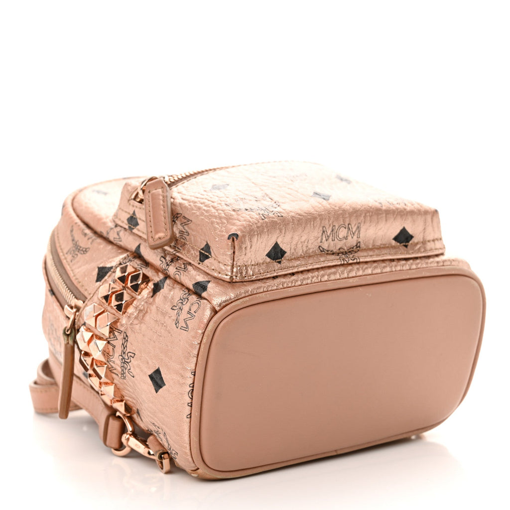 Metallic Visetos Studded X-Mini Bebe Boo Backpack Champagne Gold