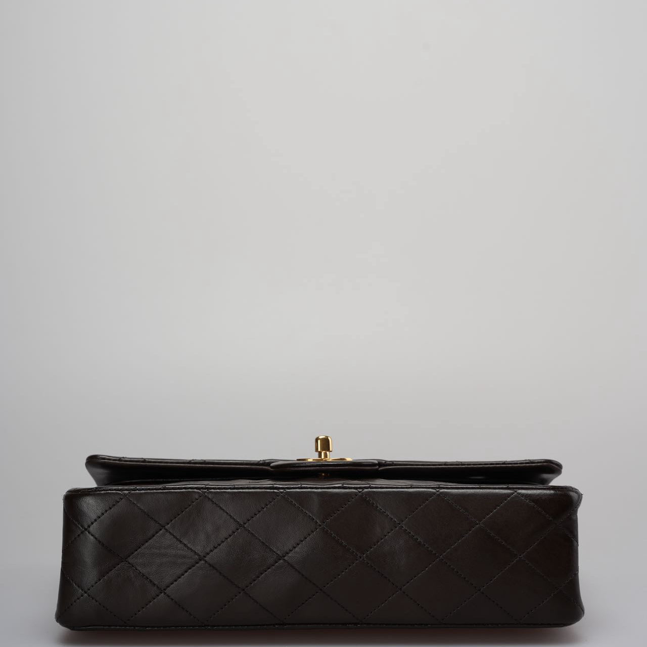 Chanel Vintage Classic Flap Bag in Chocolate Brown With 24k Gold Hardware Medium Size