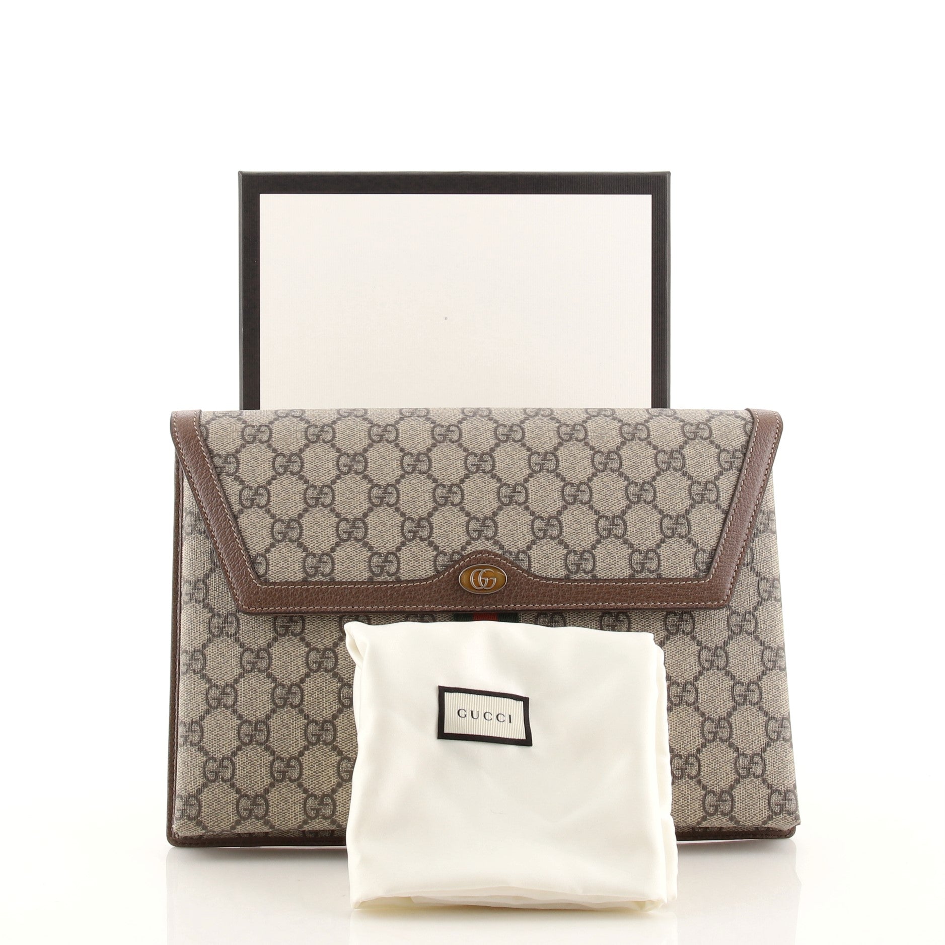 Ophidia Flap Clutch GG Coated Canvas Large