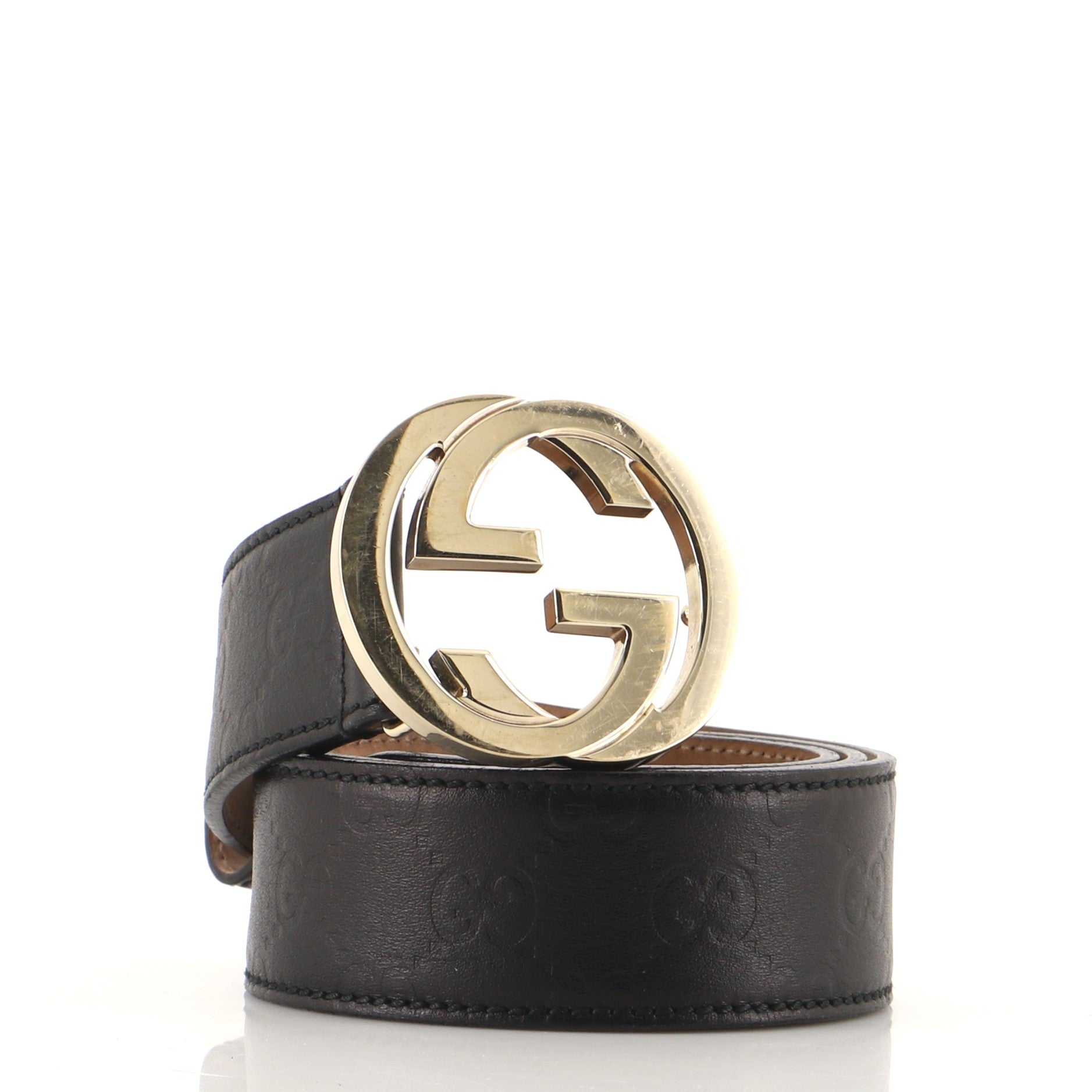 Interlocking G Belt Guccissima Leather Wide 80