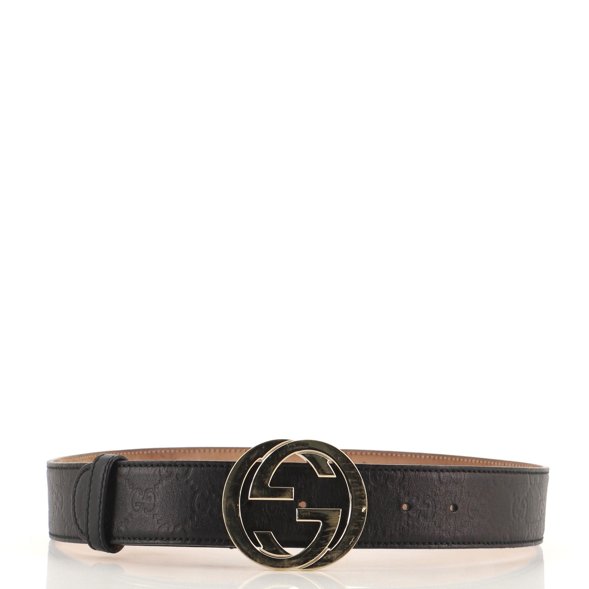 Interlocking G Belt Guccissima Leather Wide 80
