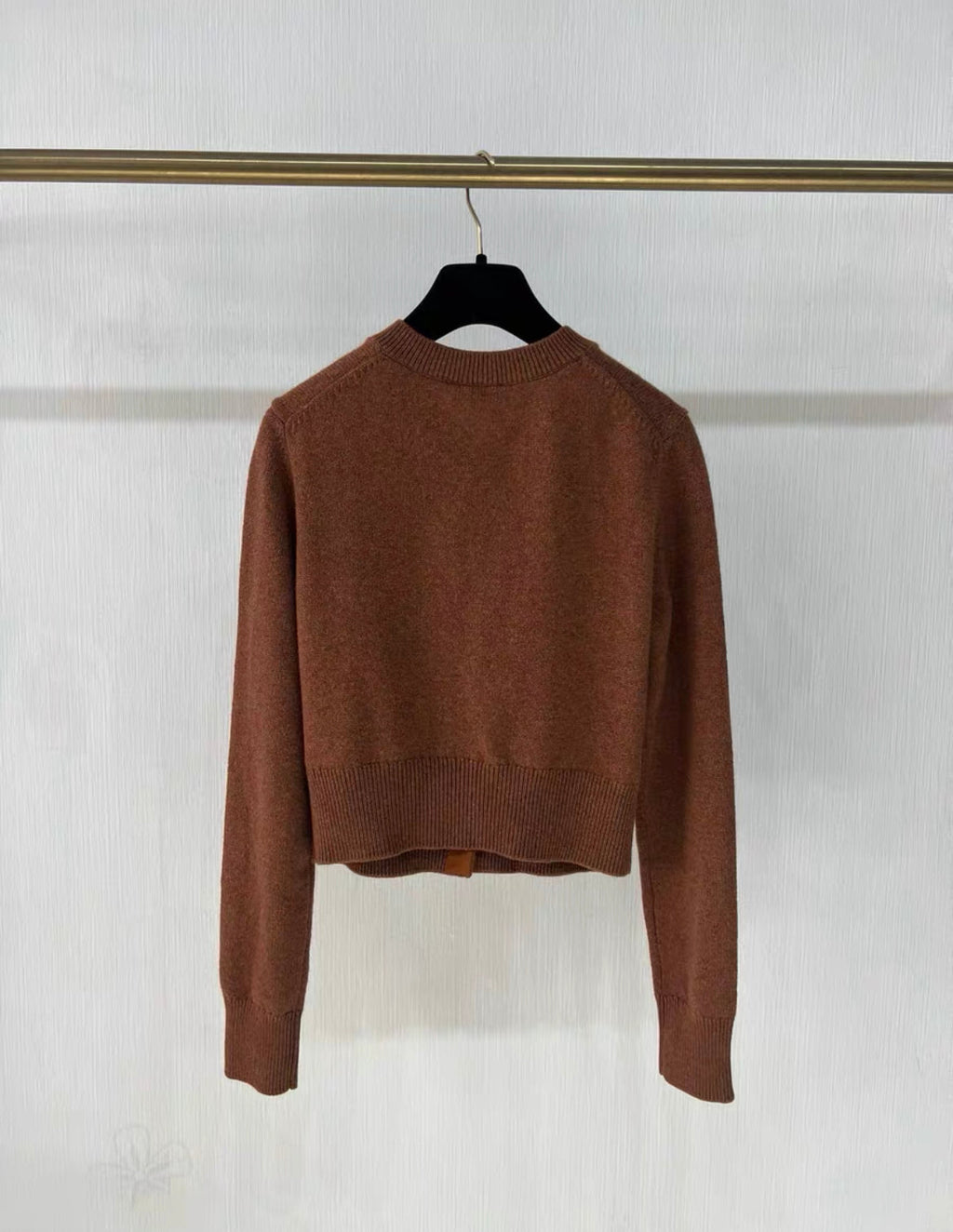 Chanel 24A cashmere igan Brown Color with rhinestone button size 36
