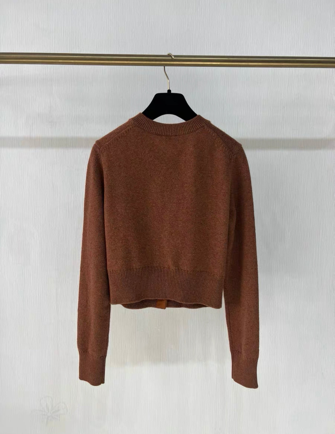 Chanel 24A cashmere igan Brown Color with rhinestone button size 36