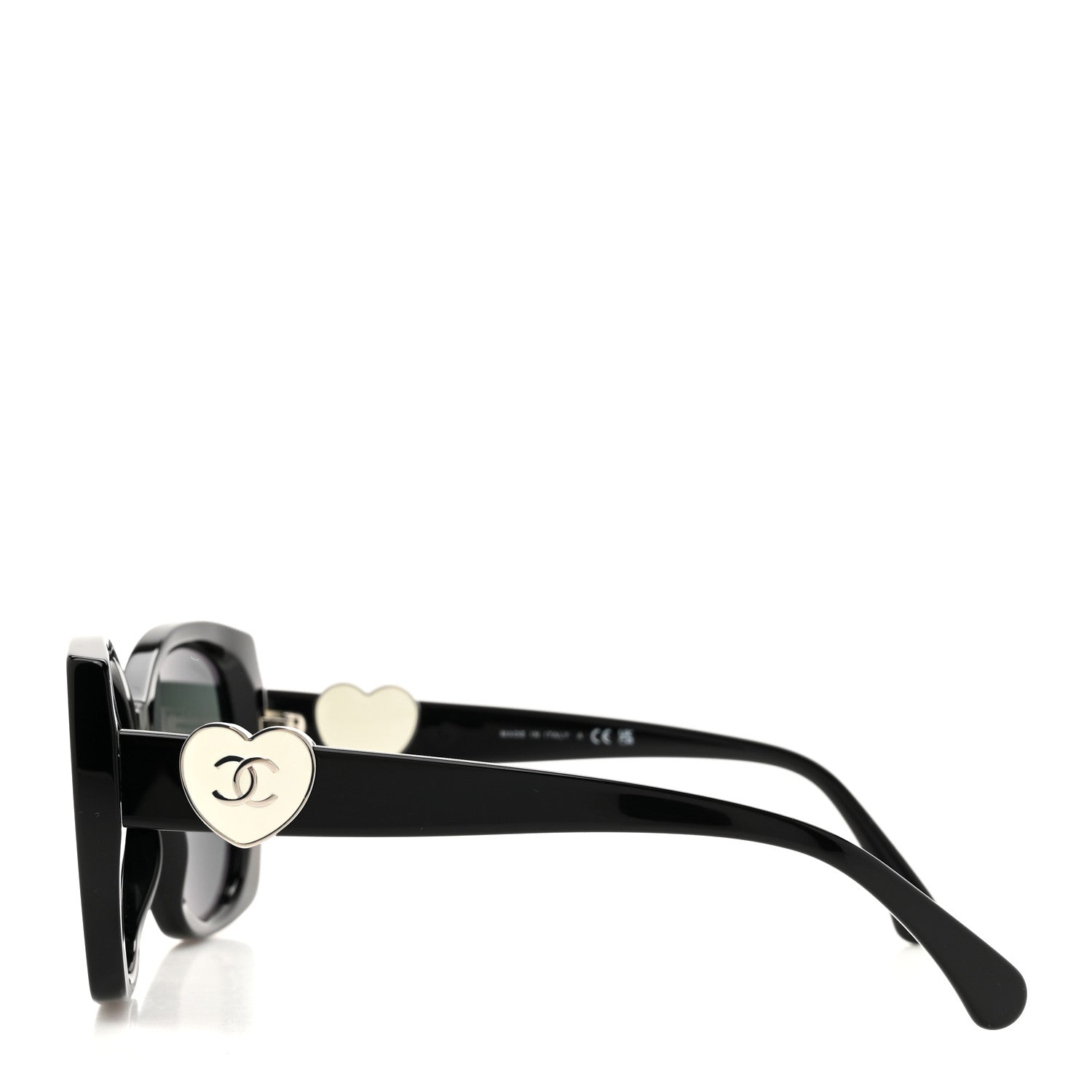 Acetate Square CC Heart Sunglasses 5519 Black
