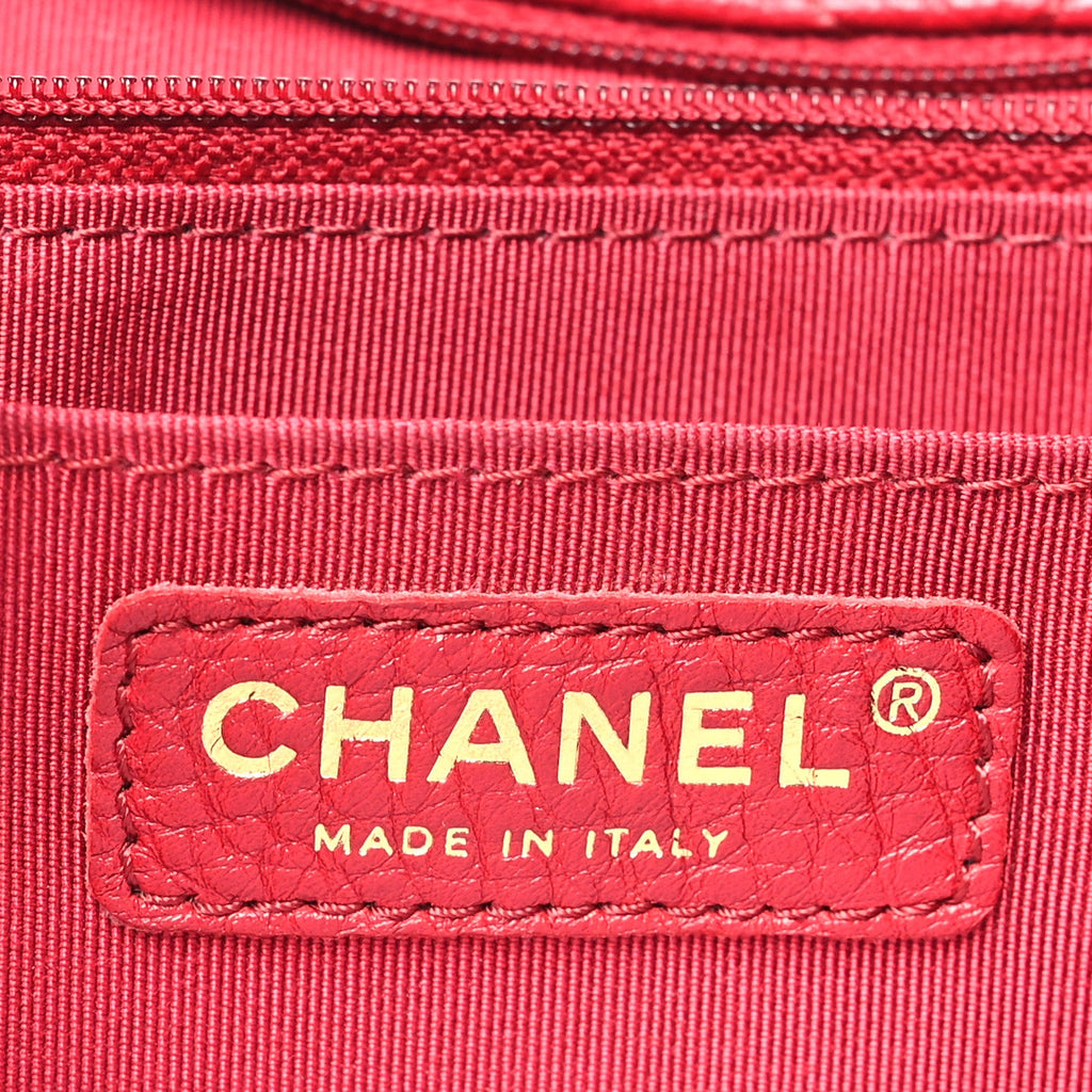 Calfskin Quilted Small XXL Travel Flap Bag Red