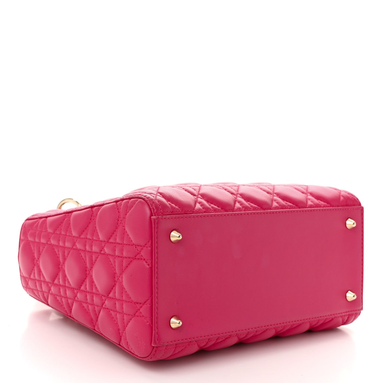 Lambskin Cannage Medium Lady Dior Fuchsia