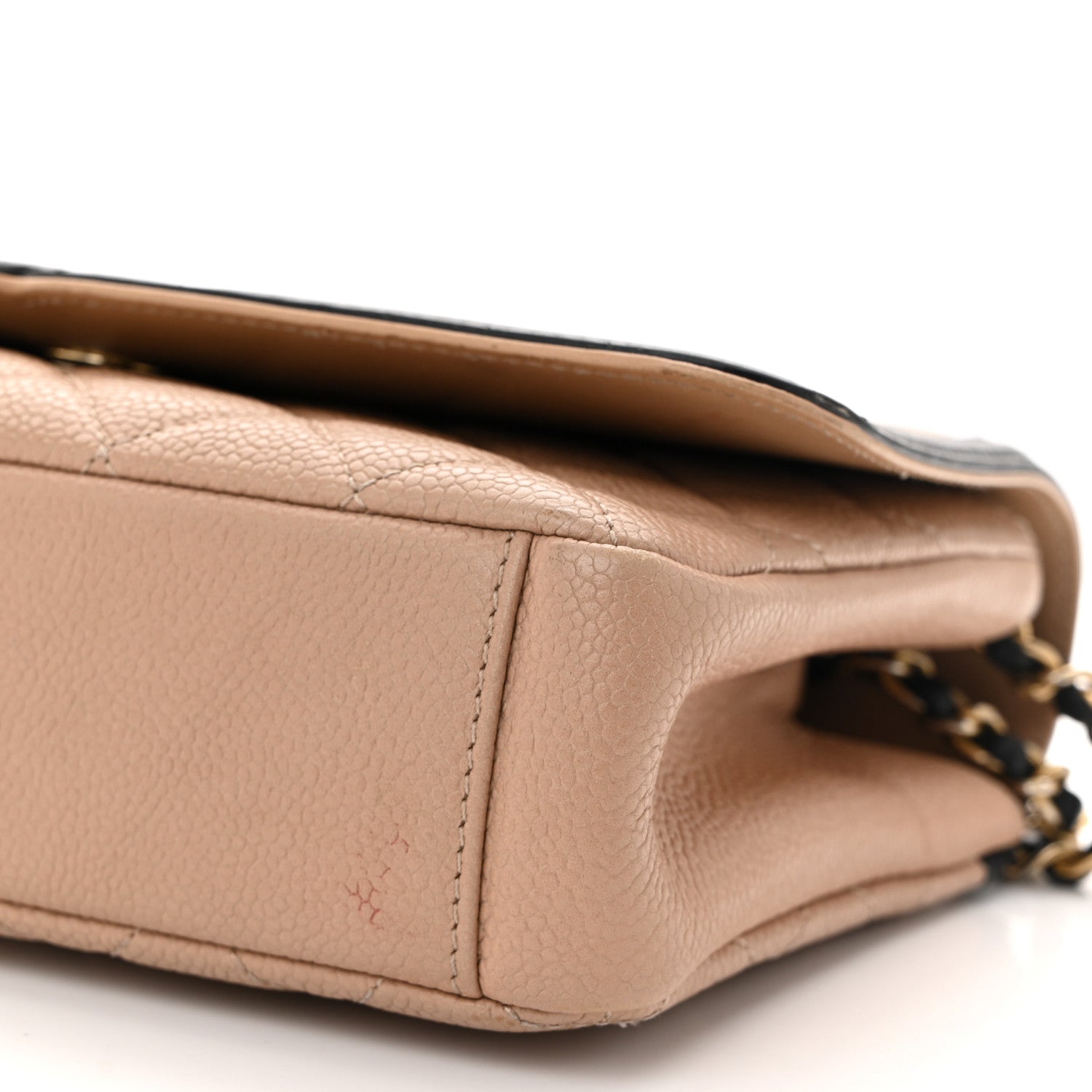 Caviar Quilted Small CC Filigree Flap Beige Black