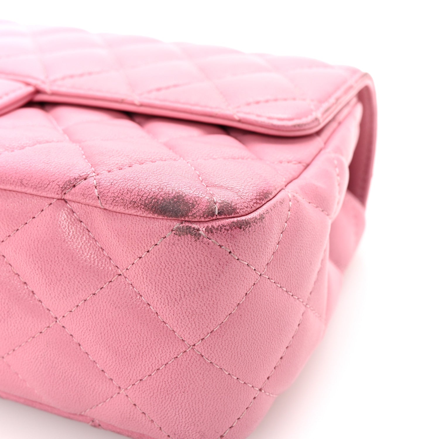 Lambskin Quilted Mini Strass On Top Flap Pink