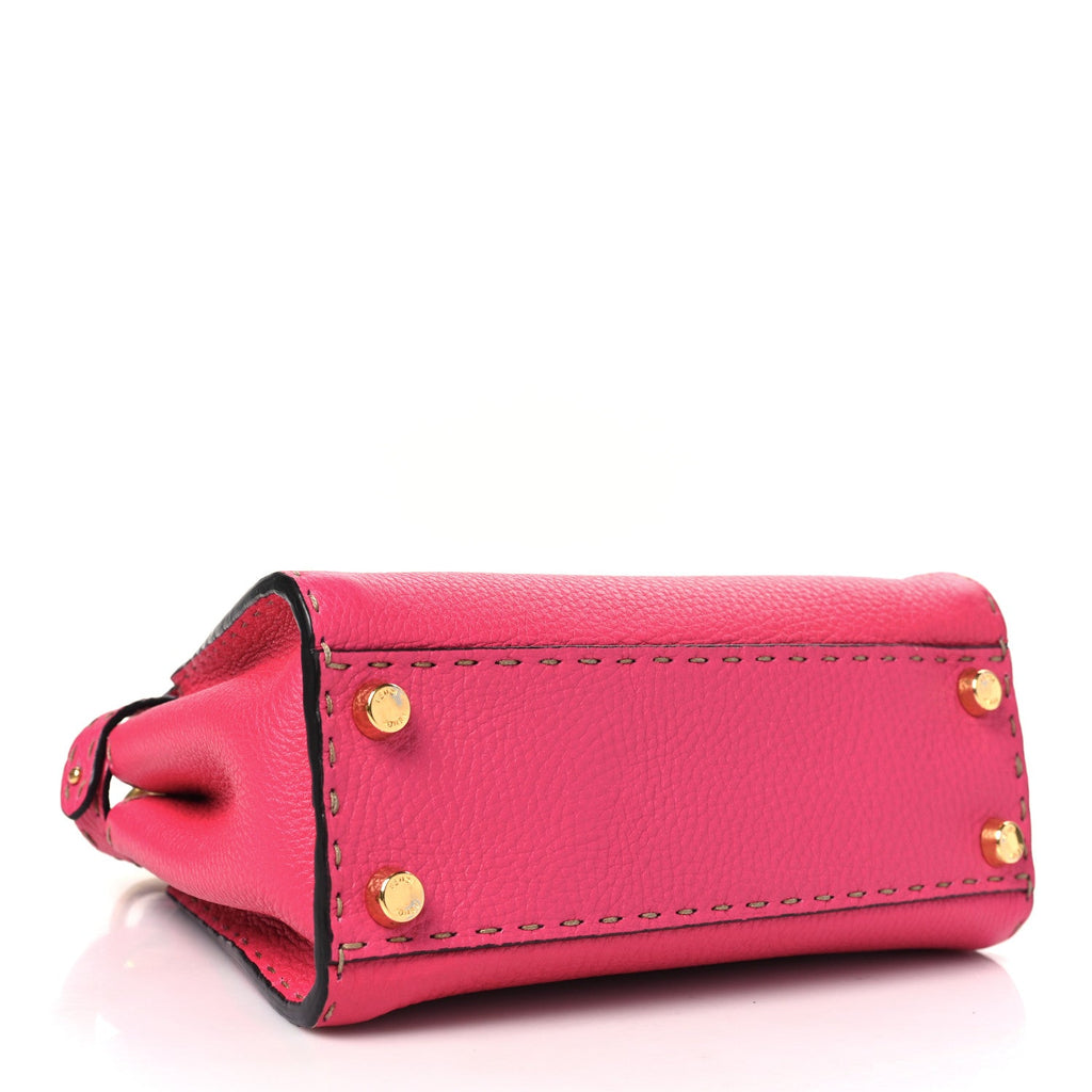 Cuoio Romano Selleria Mini Peekaboo Iconic Satchel Fuxia