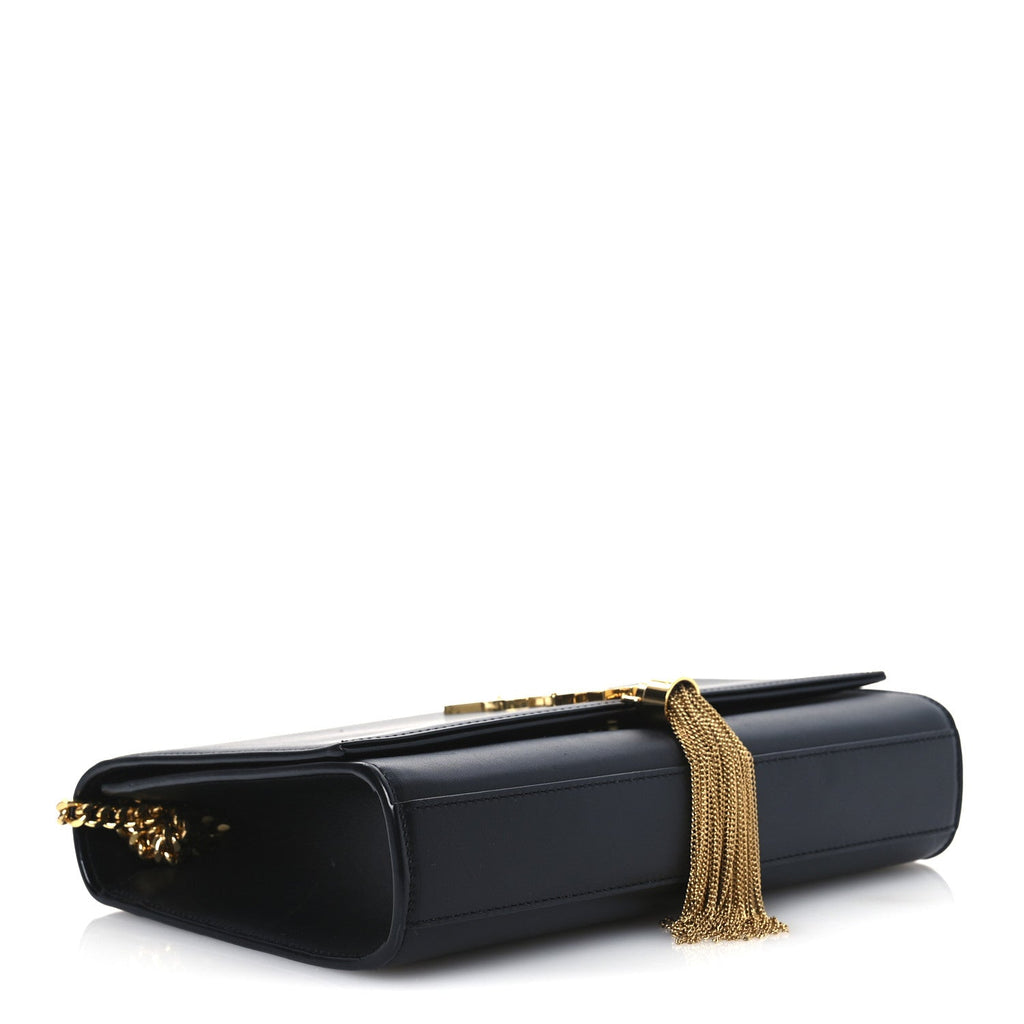 Smooth Calfskin Medium Classic Monogram Kate Tassel Satchel Black