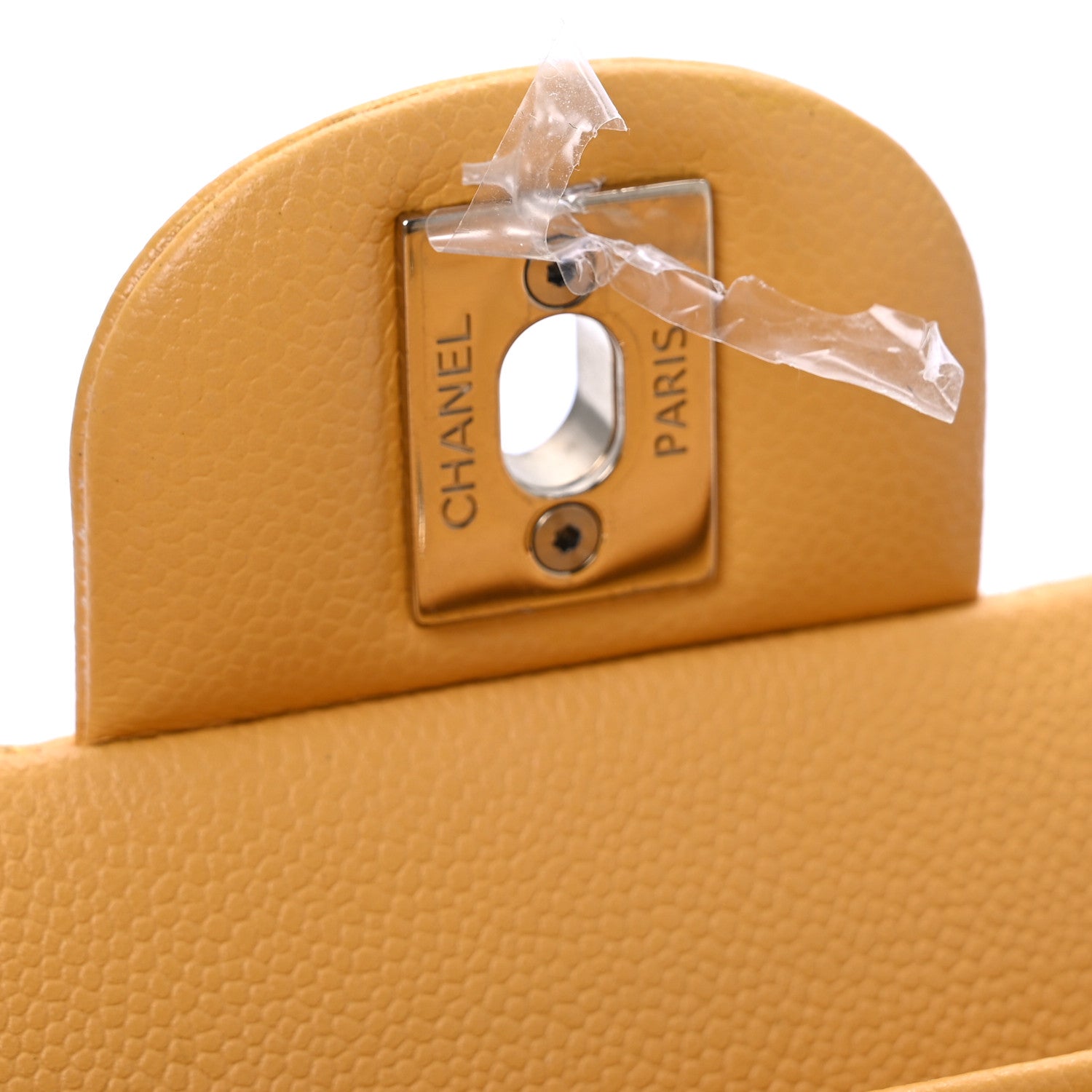 Caviar Quilted Small Double Flap Yellow