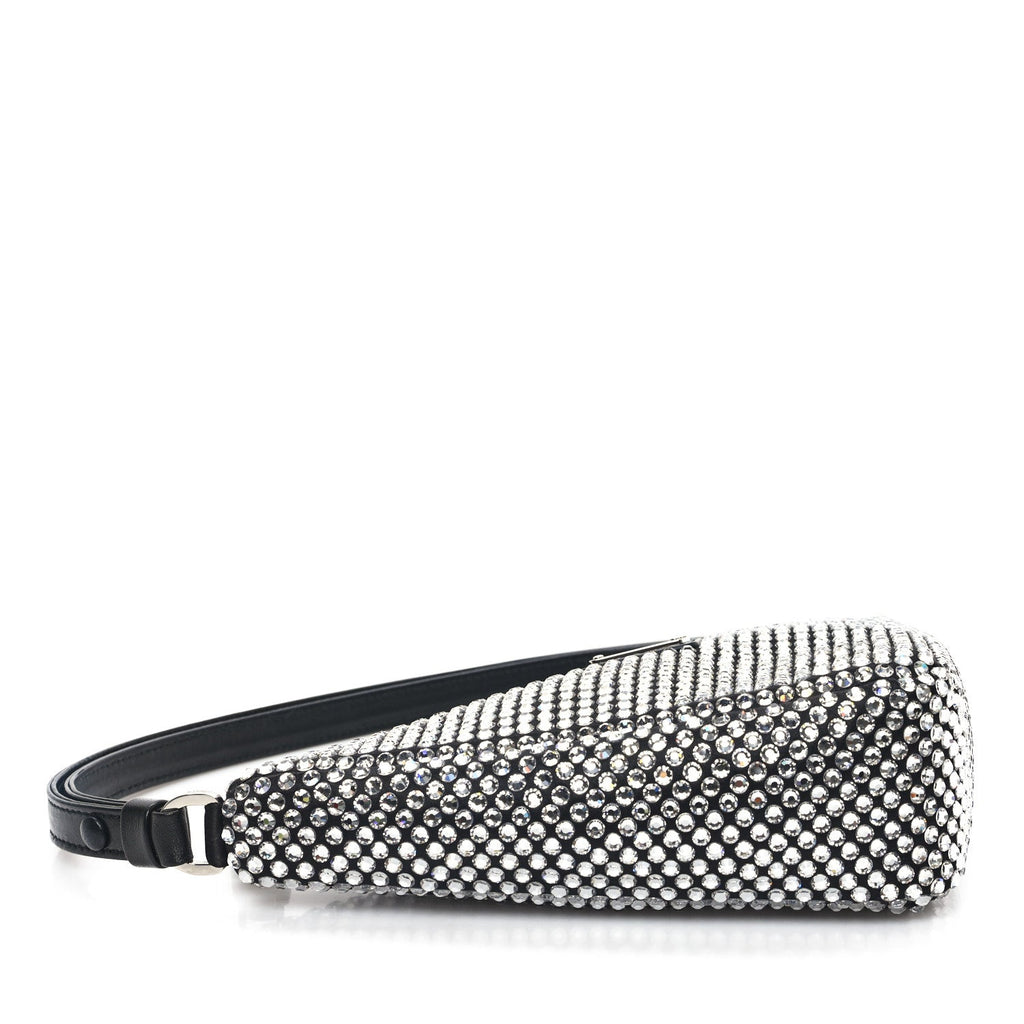 Satin Crystal Triangle Pouch Cristal