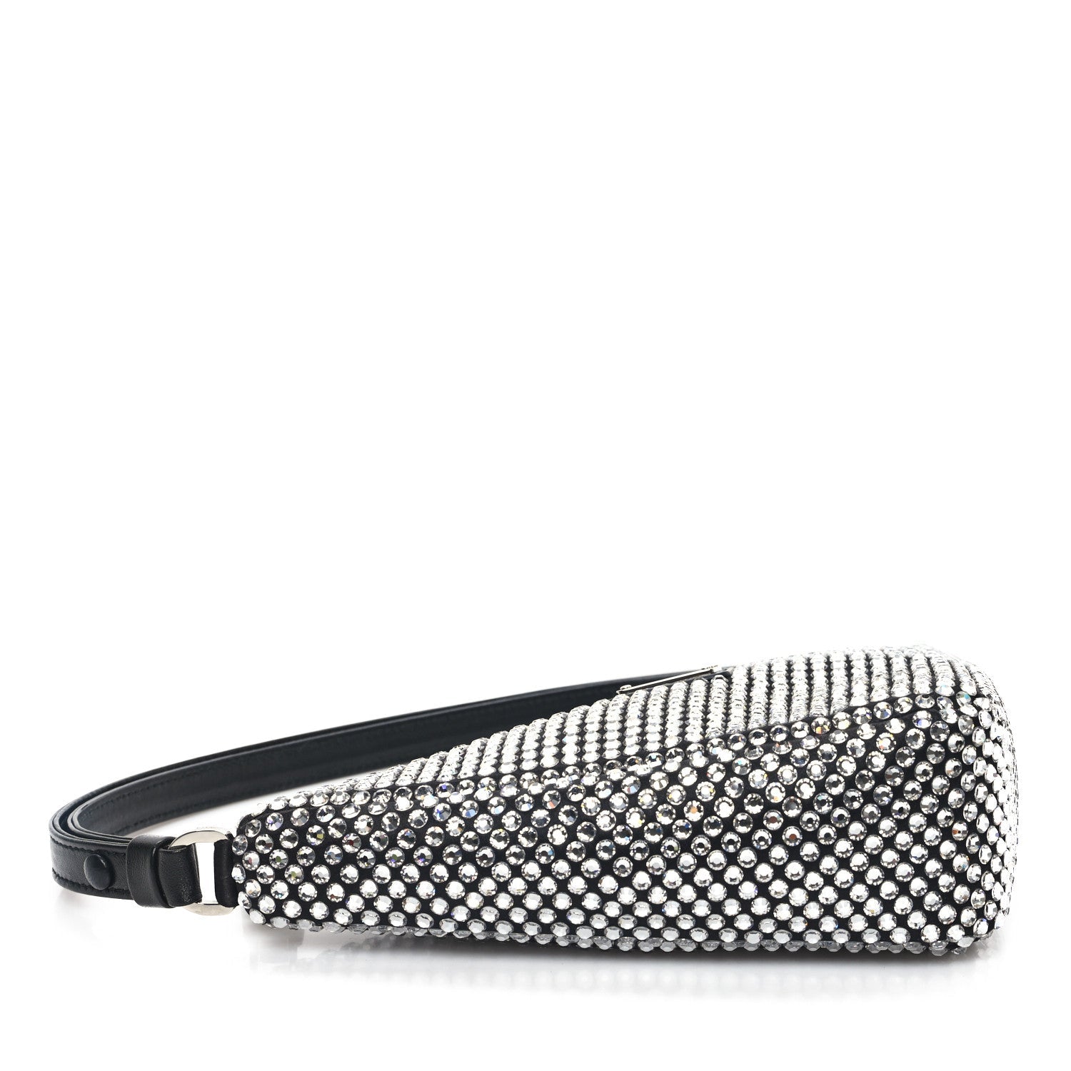 Satin Crystal Triangle Pouch Cristal