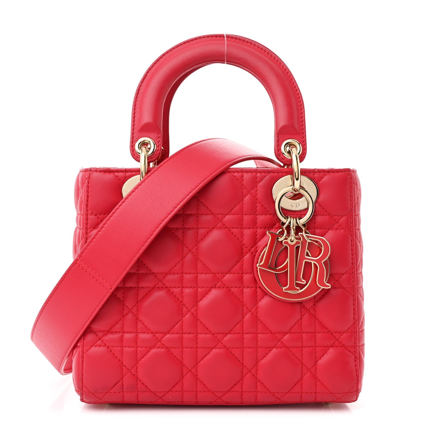 Lambskin Cannage Small My ABCDior Lady Dior Fraise