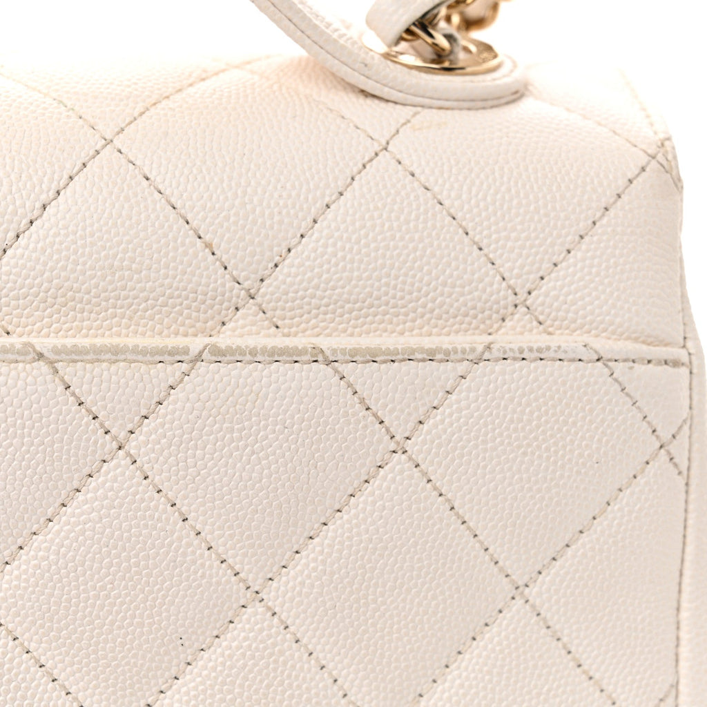Caviar Quilted Medium Business Affinity Flap White