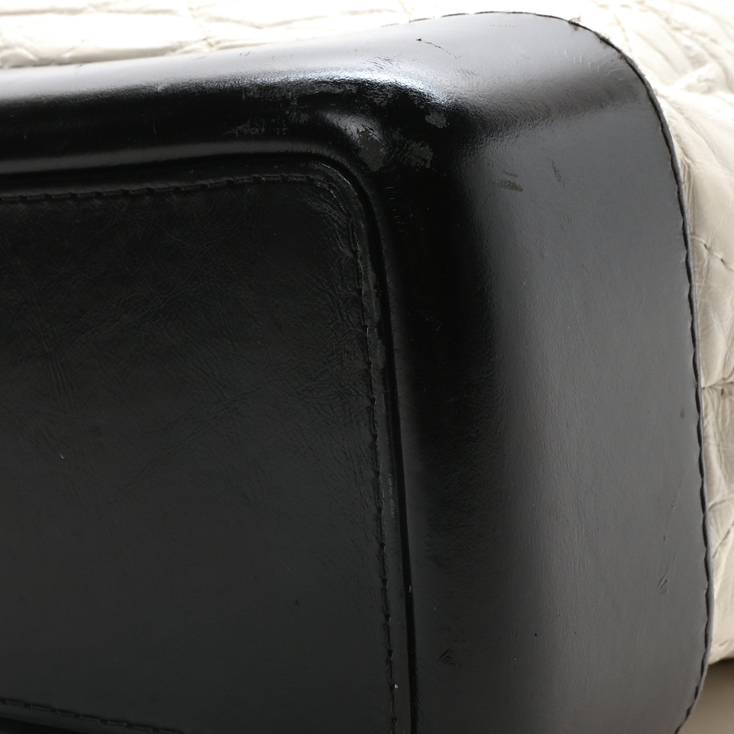 Aged Calfskin Quilted Small Gabrielle Backpack Black White