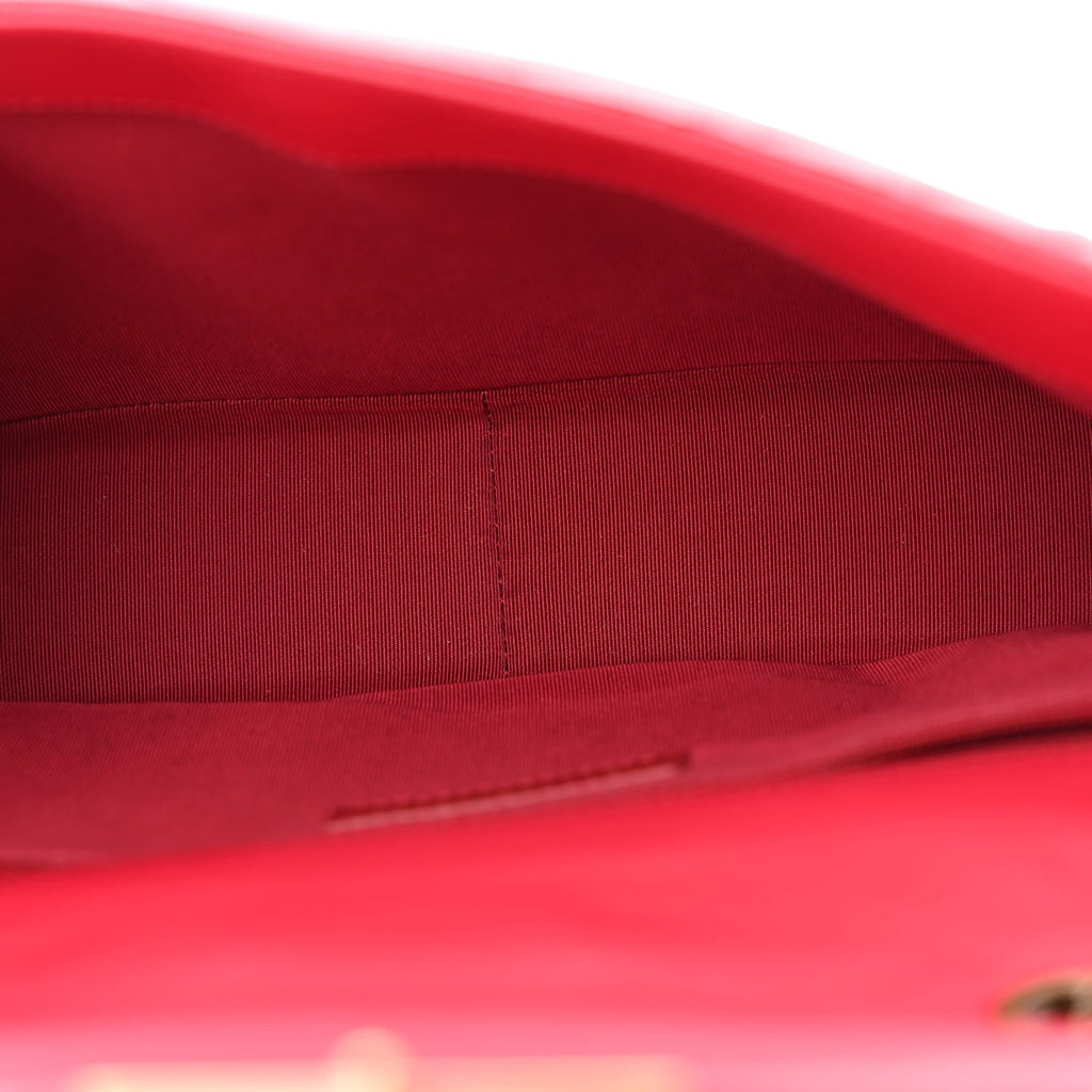 Lambskin Borse Romane Single Flap Dark Pink