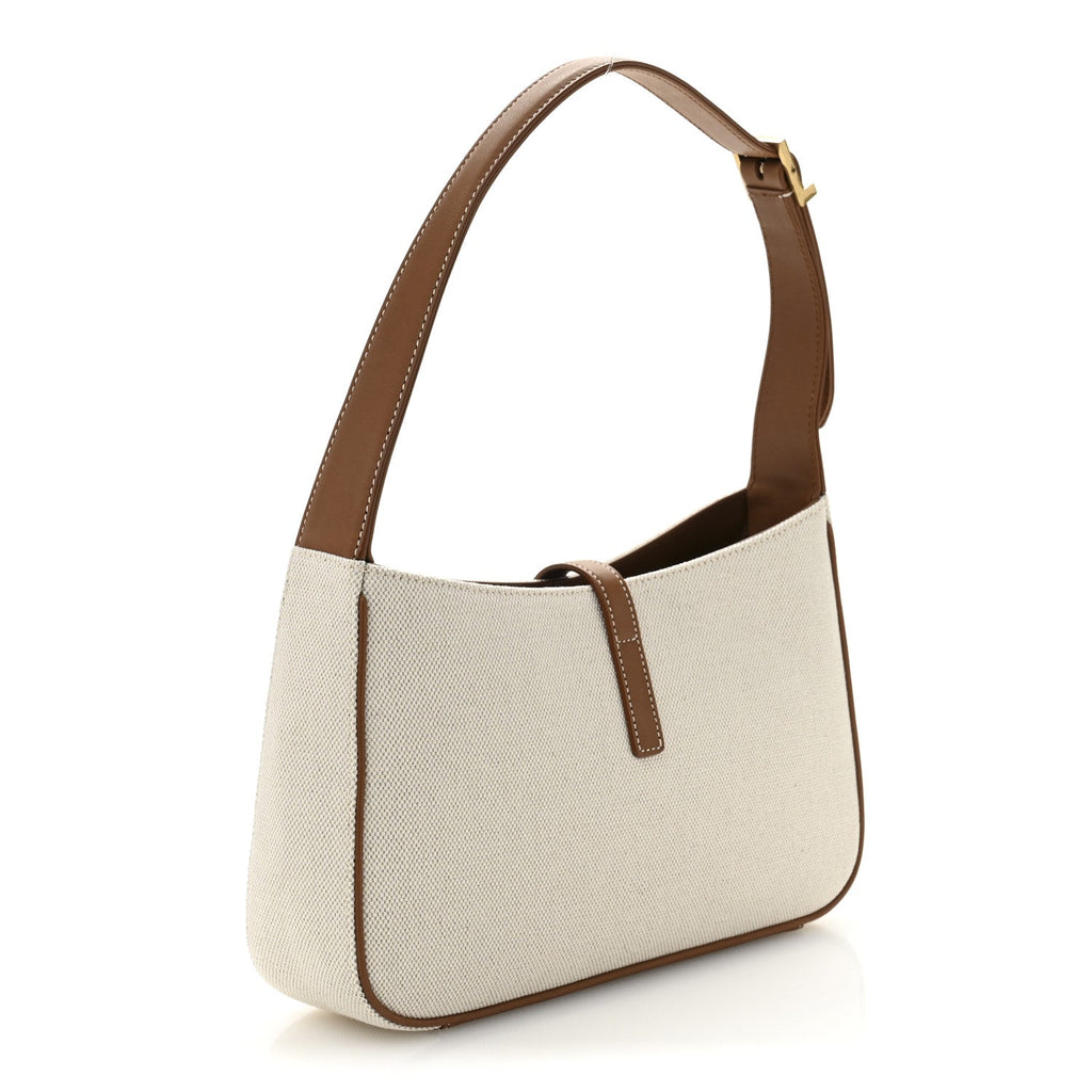 Smooth Calfskin Canvas Le 5 A 7 Hobo New Senna Masoil White