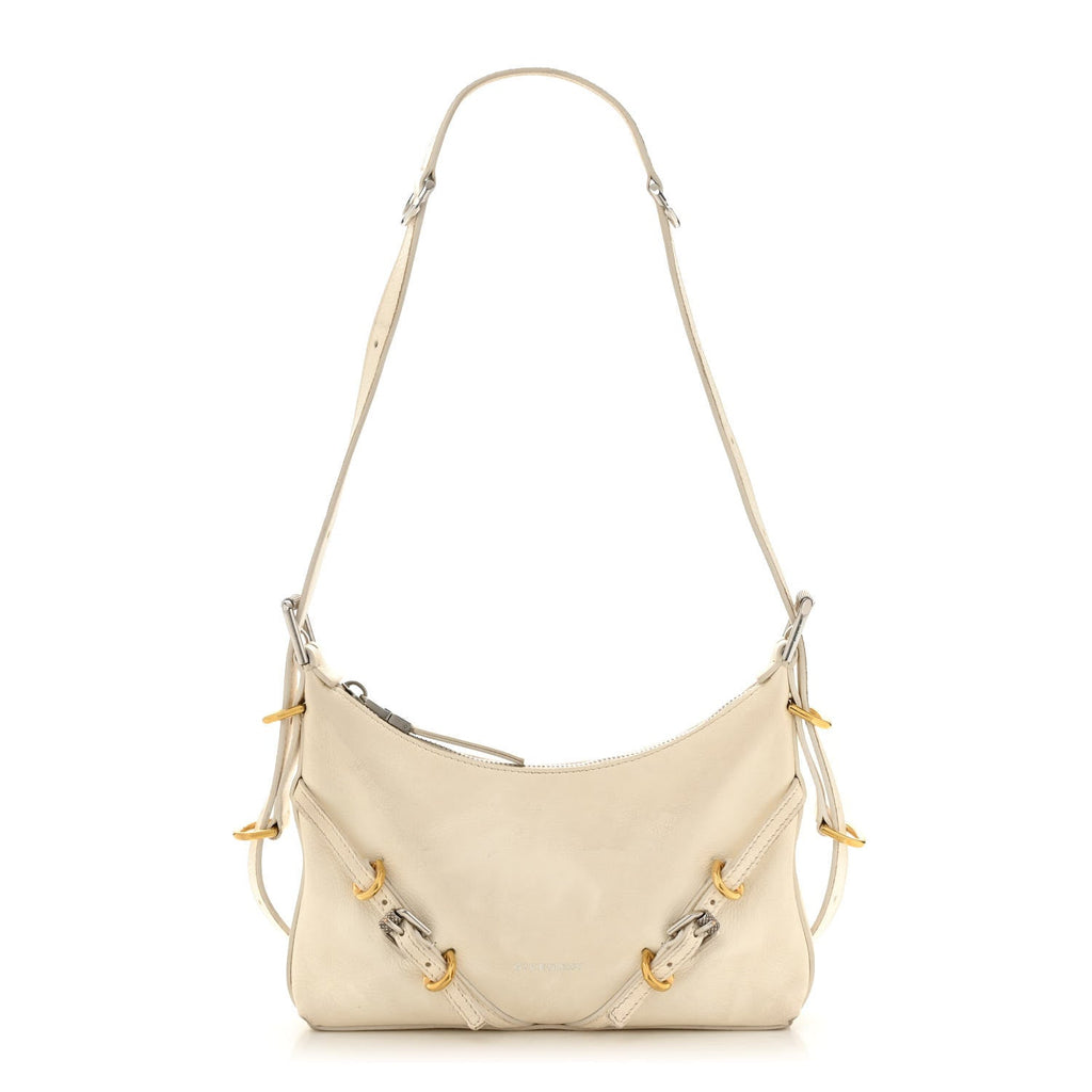 Tumbled Calfskin Mini Voyou Boyfriend Party Bag White