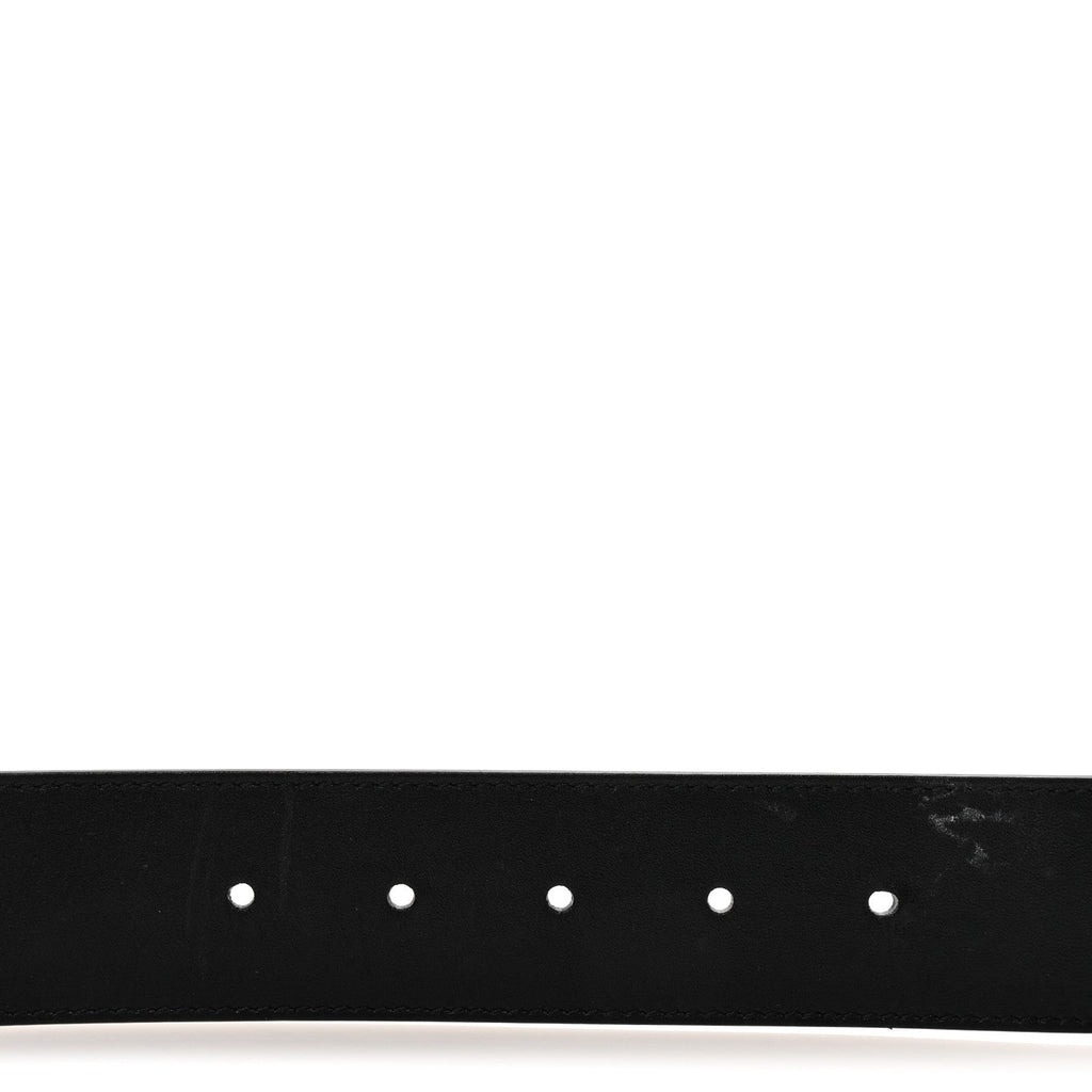 Moon Calfskin Pearl Double G Belt 70 28 Black Cream