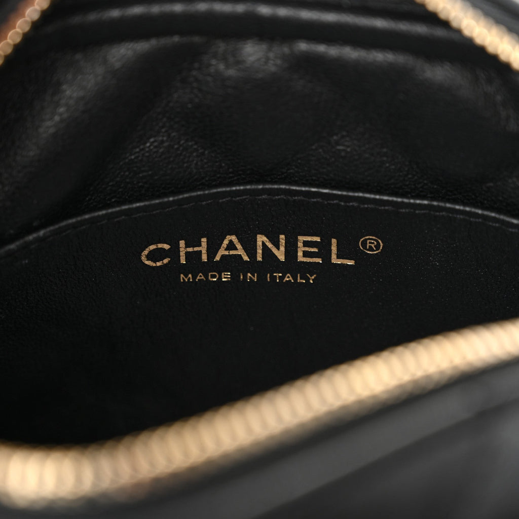 Lambskin Quilted Camera Bag Black