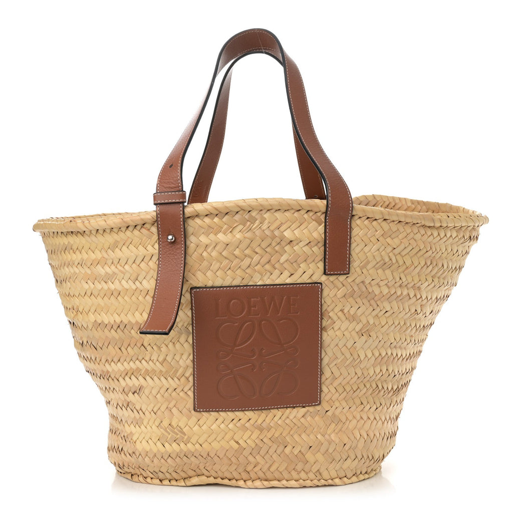 Raffia Basket Tote Bag Natural Tan
