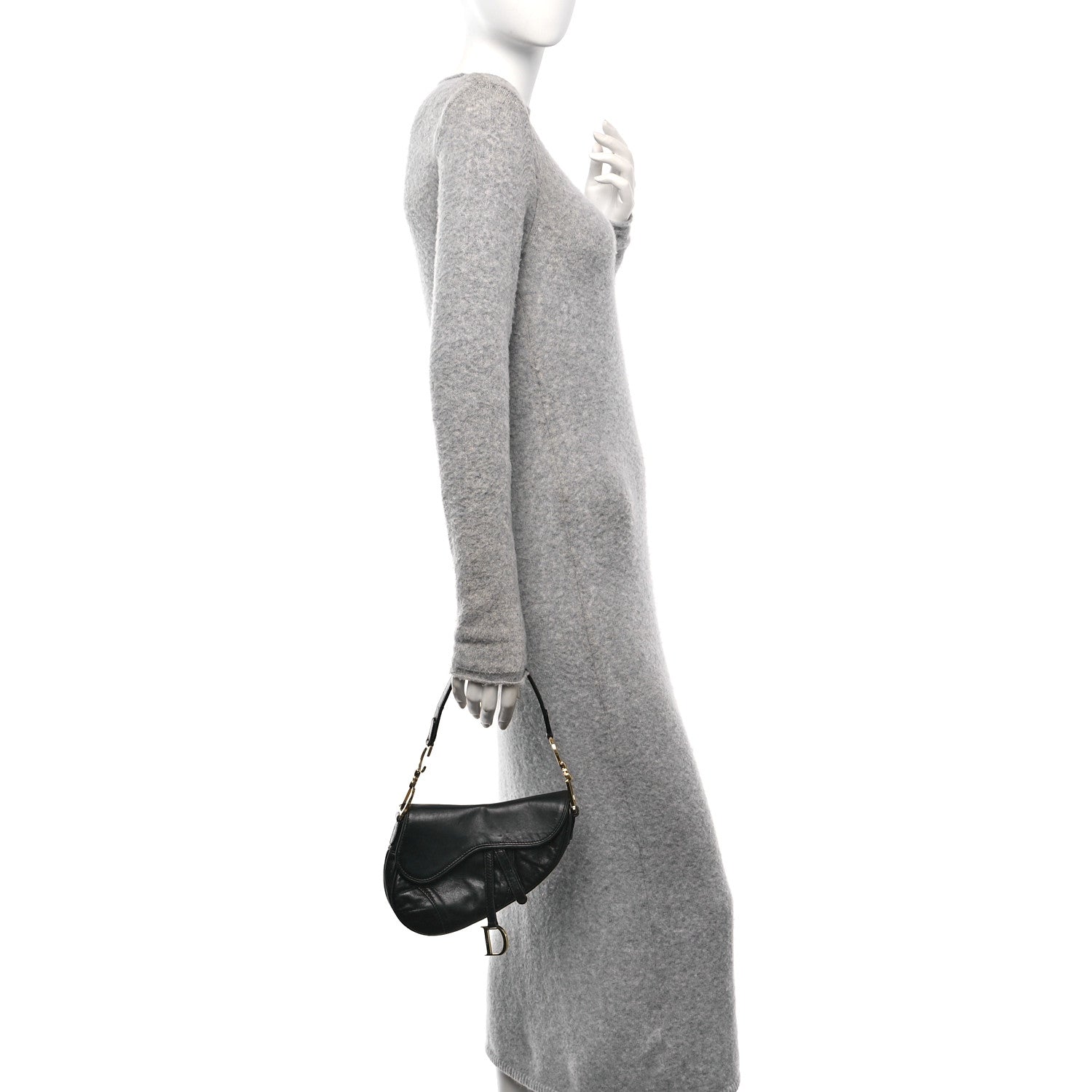 Supple Calfskin Mini Saddle Bag Black