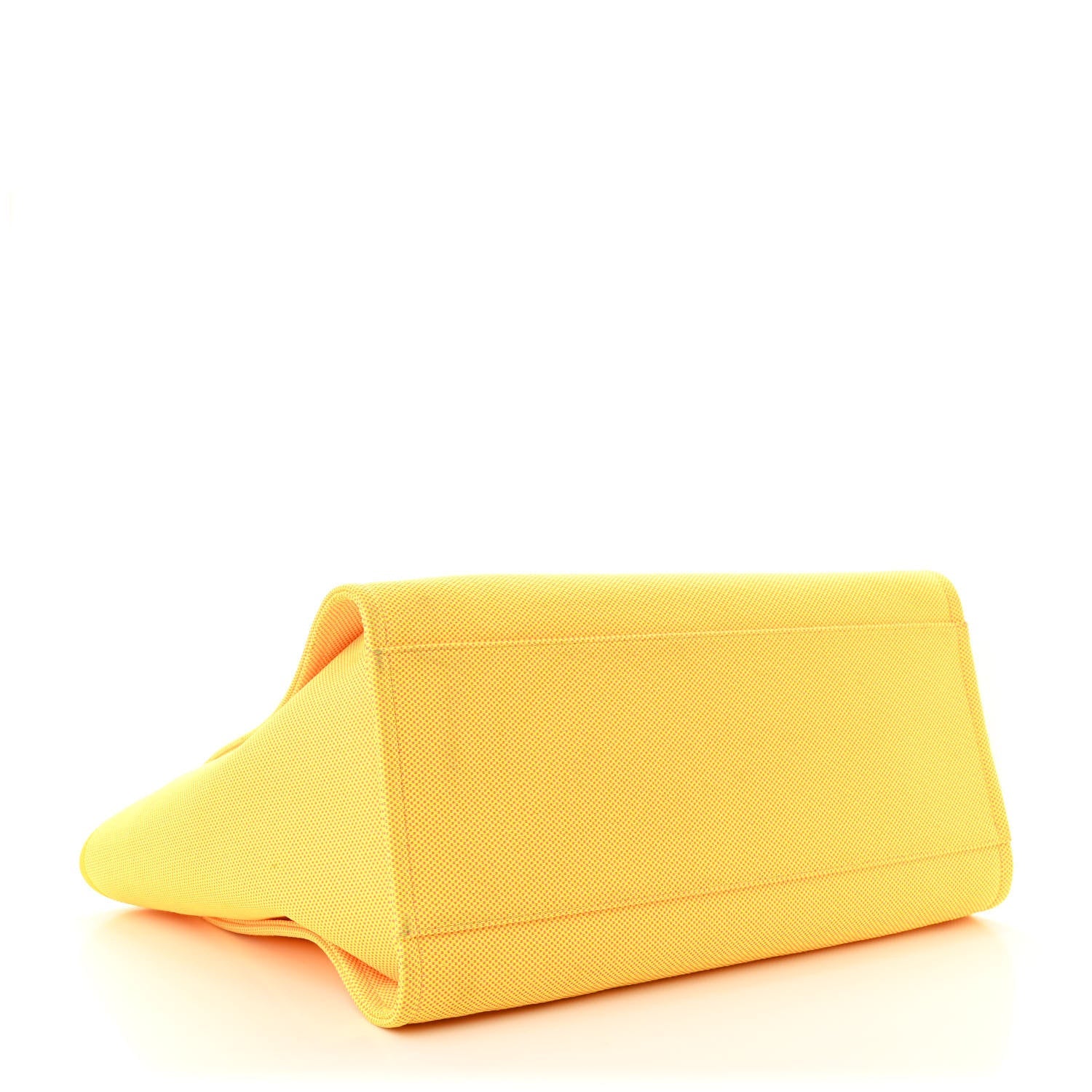 Mixed Fibers Calfskin Deauville Medium Tote Yellow Orange