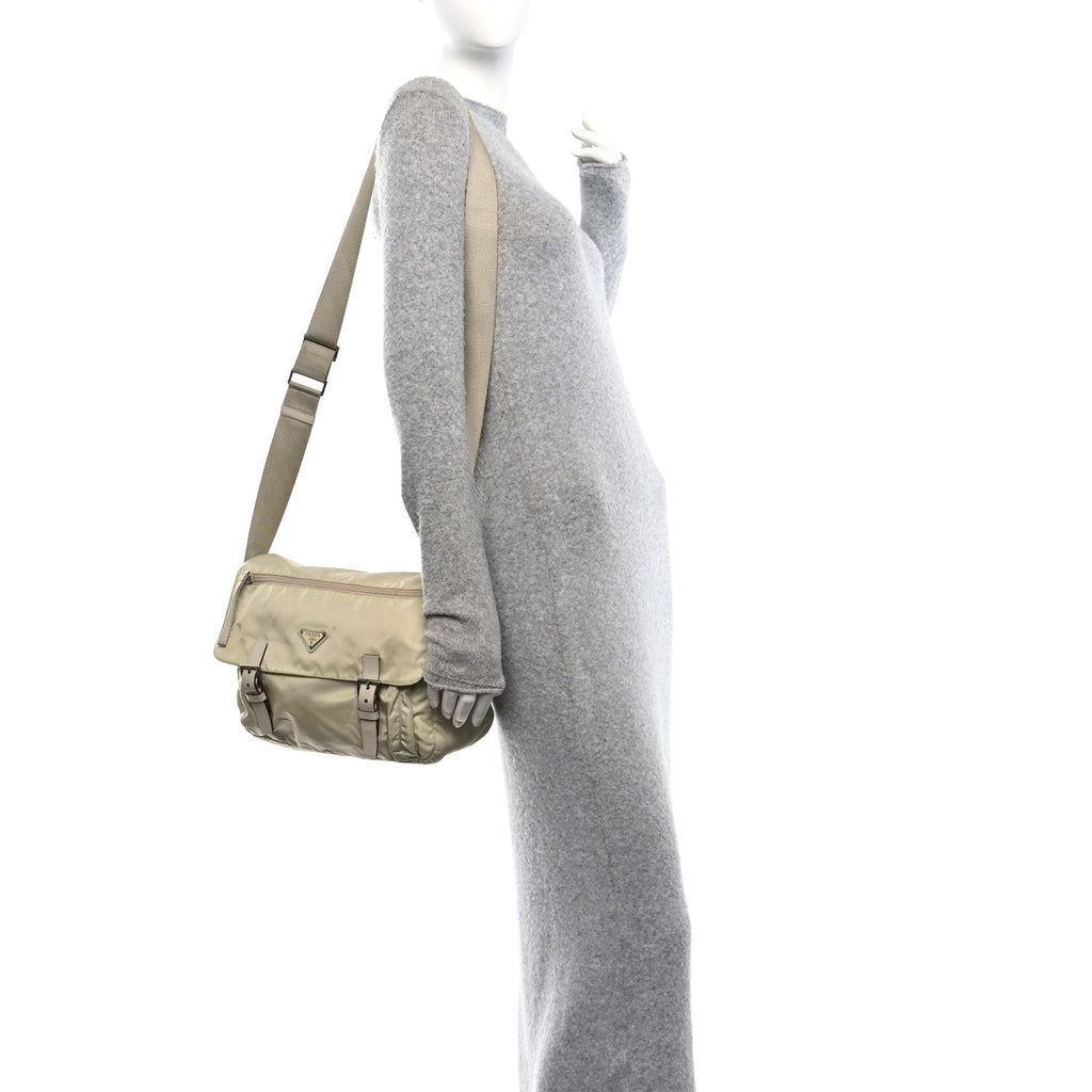 Tessuto Nylon Vela Messenger Bag Lino
