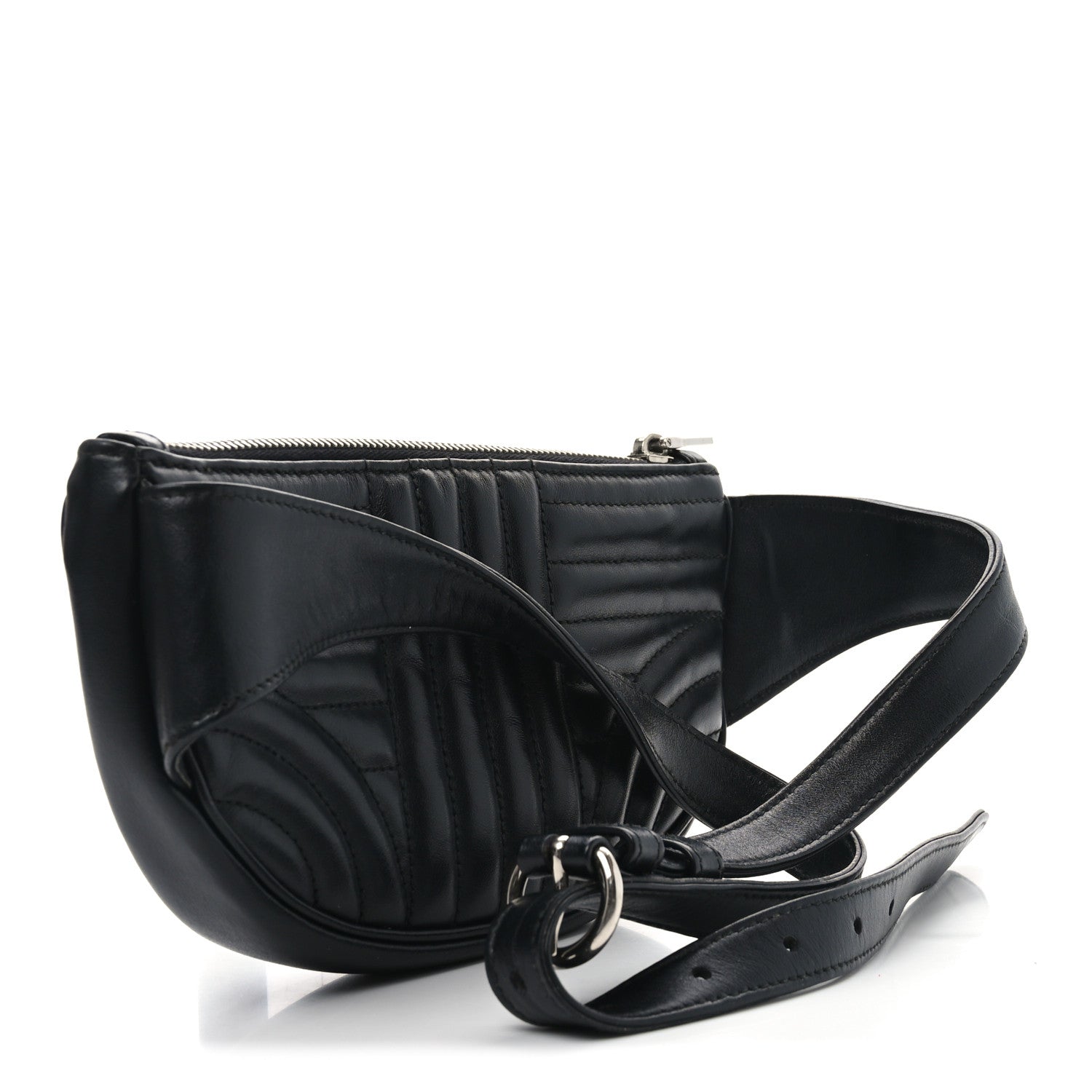 Soft Calfskin Impunture Diagramme Belt Bag Black