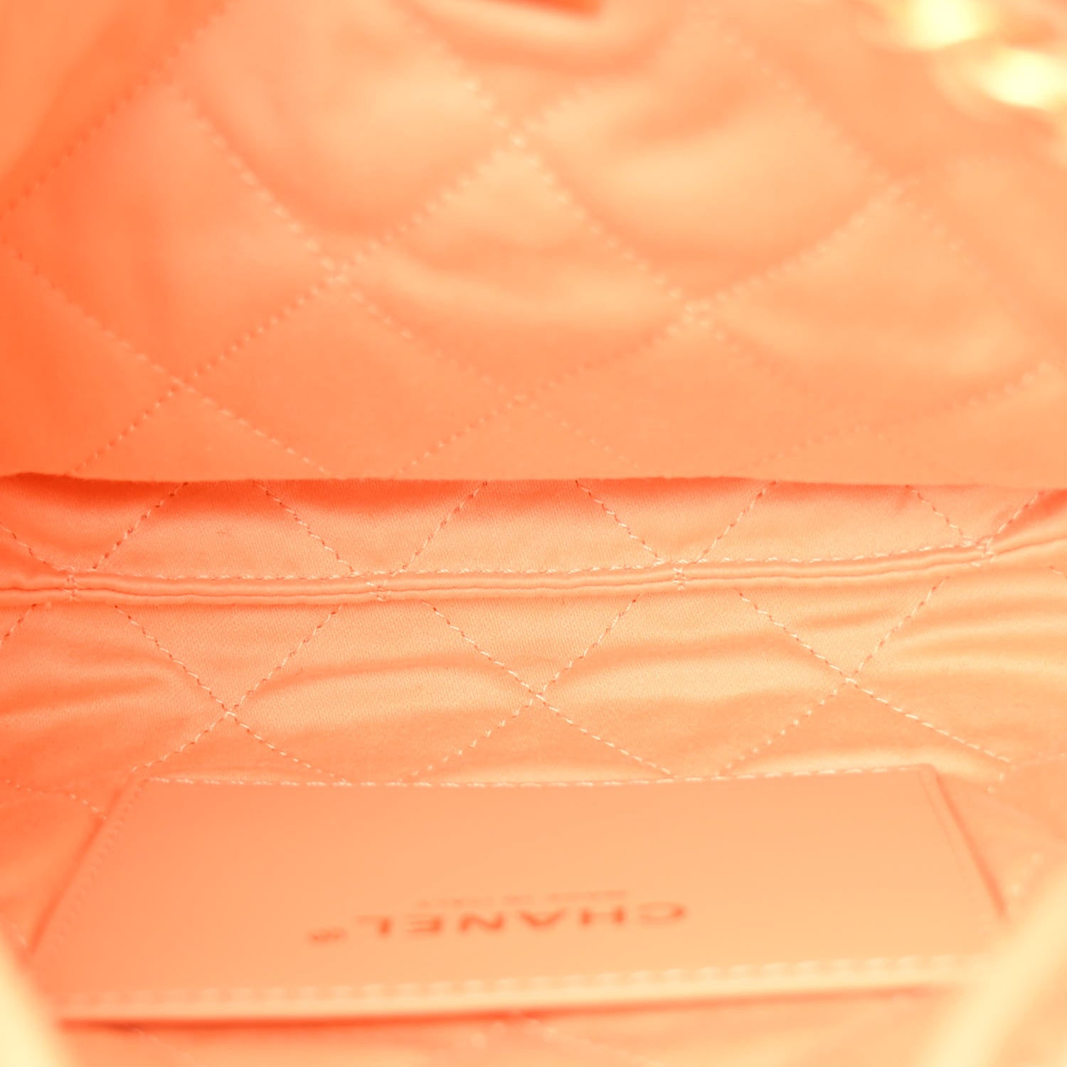 Shiny Calfskin Quilted Mini Chanel 22 Orange