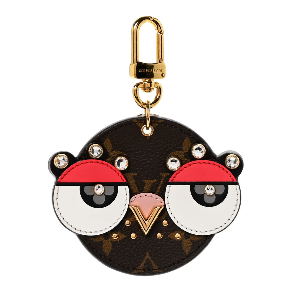Monogram Animal Faces Bird Bag Charm