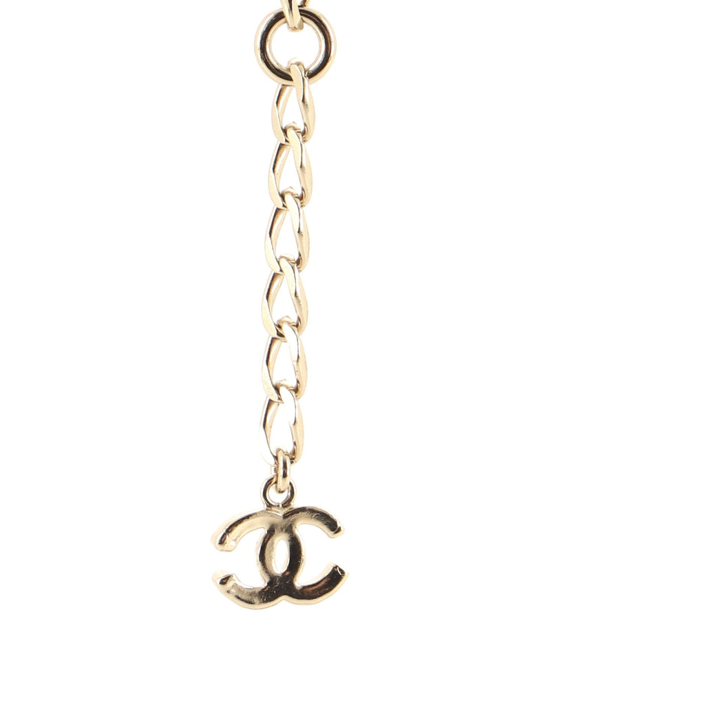 Chain Link ID Bracelet Metal and Leather with Crystals
