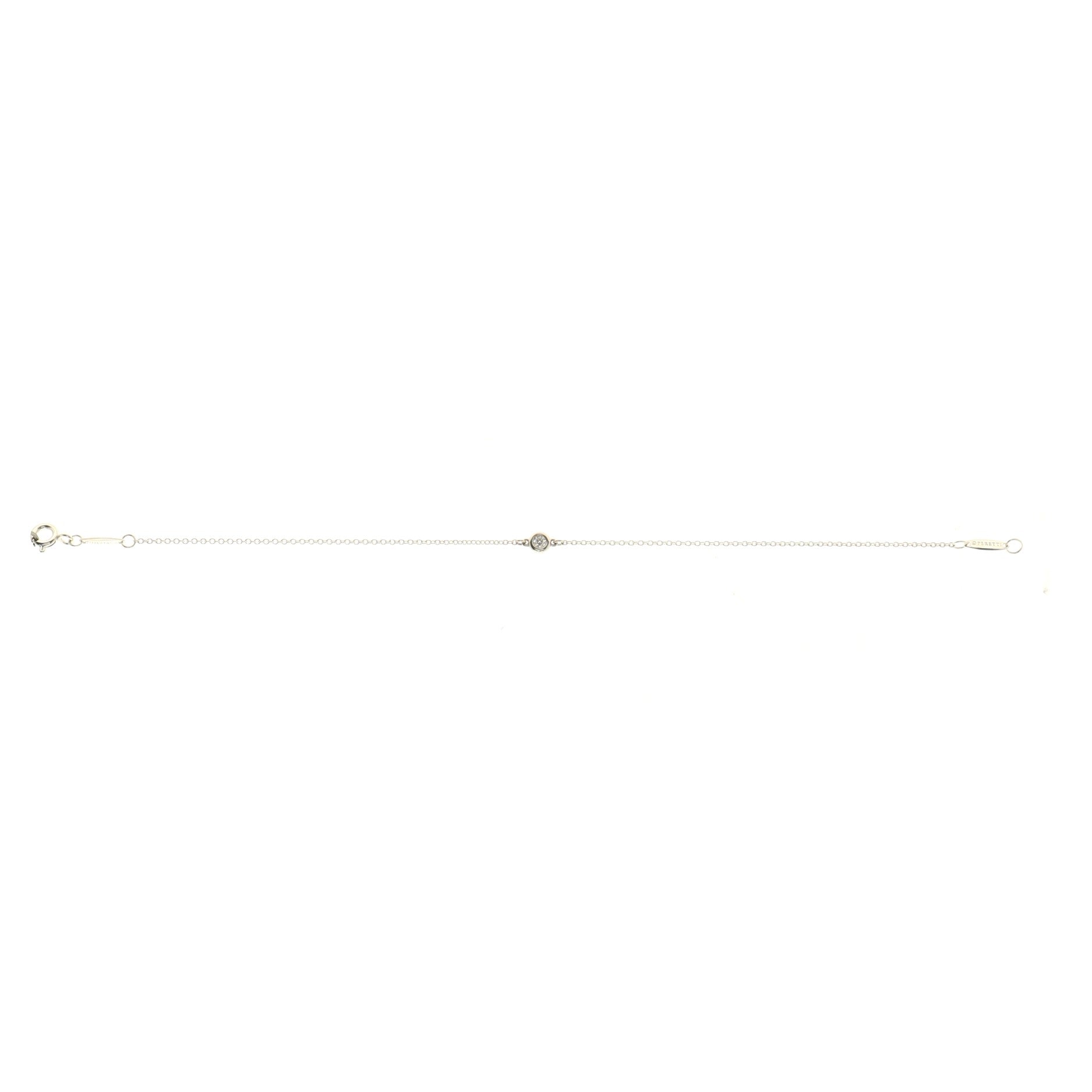 Elsa Peretti Diamonds By The Yard Bracelet Sterling Silver with Diamond .05CT