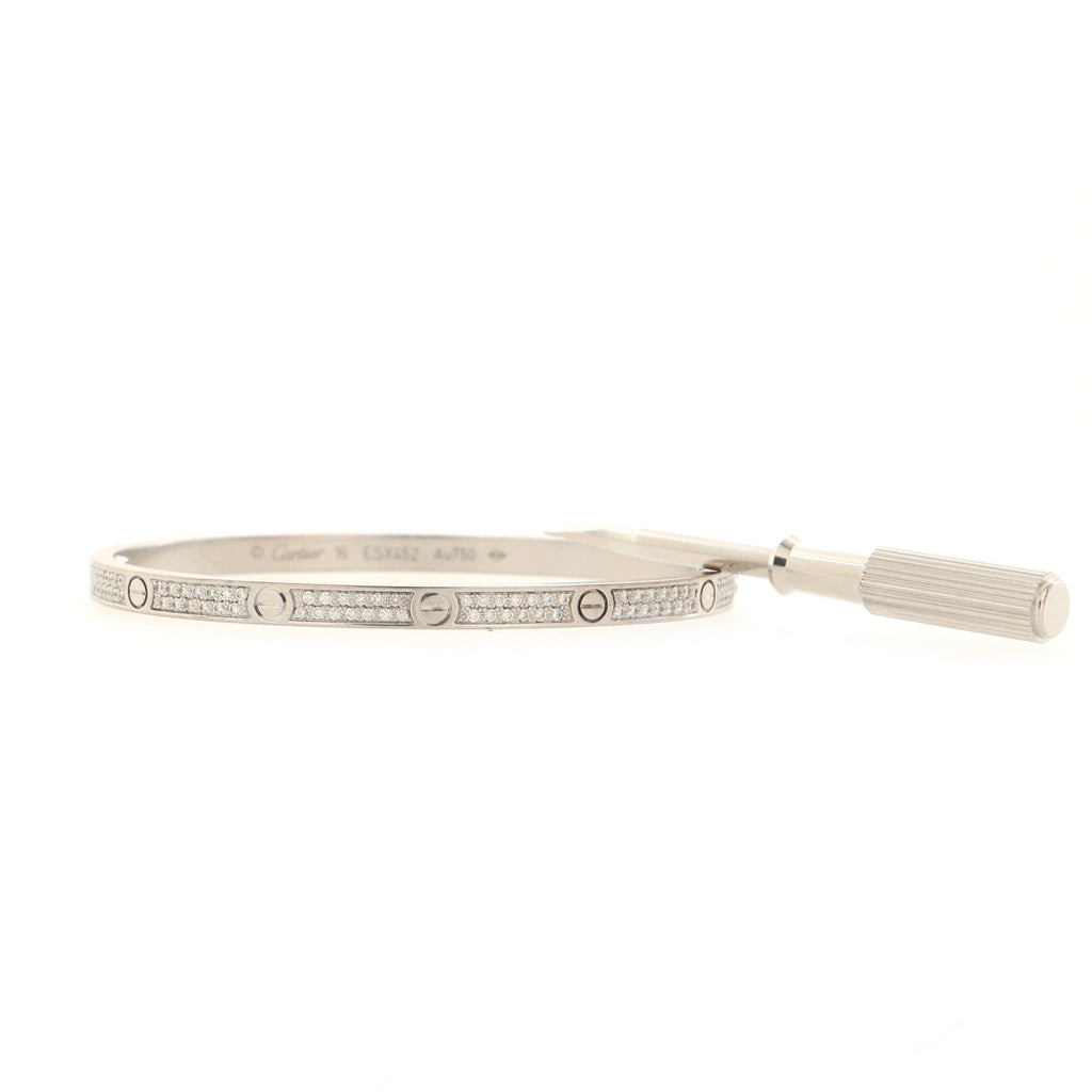 Love Bracelet 18K White Gold with Pave Diamonds Small