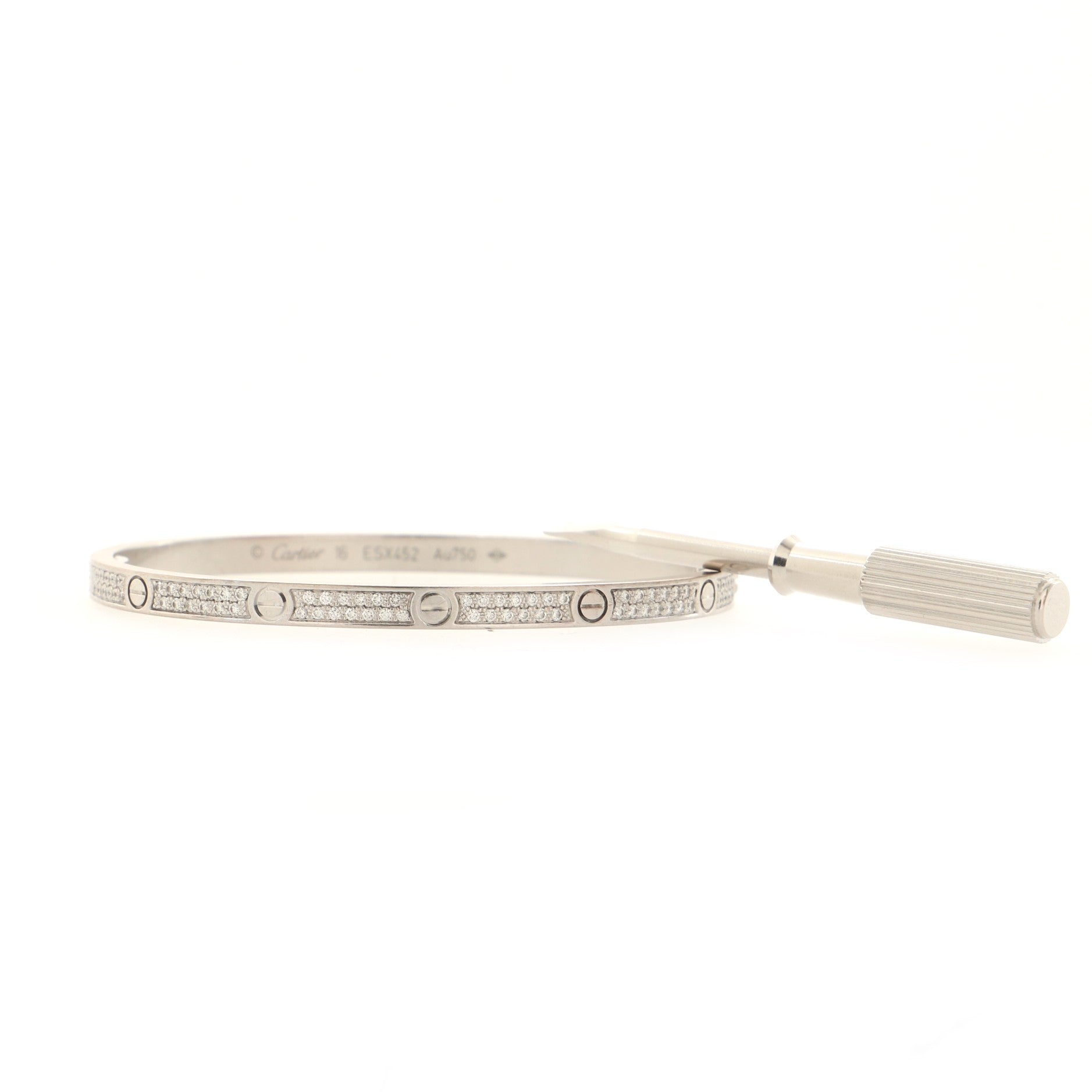 Love Bracelet 18K White Gold with Pave Diamonds Small